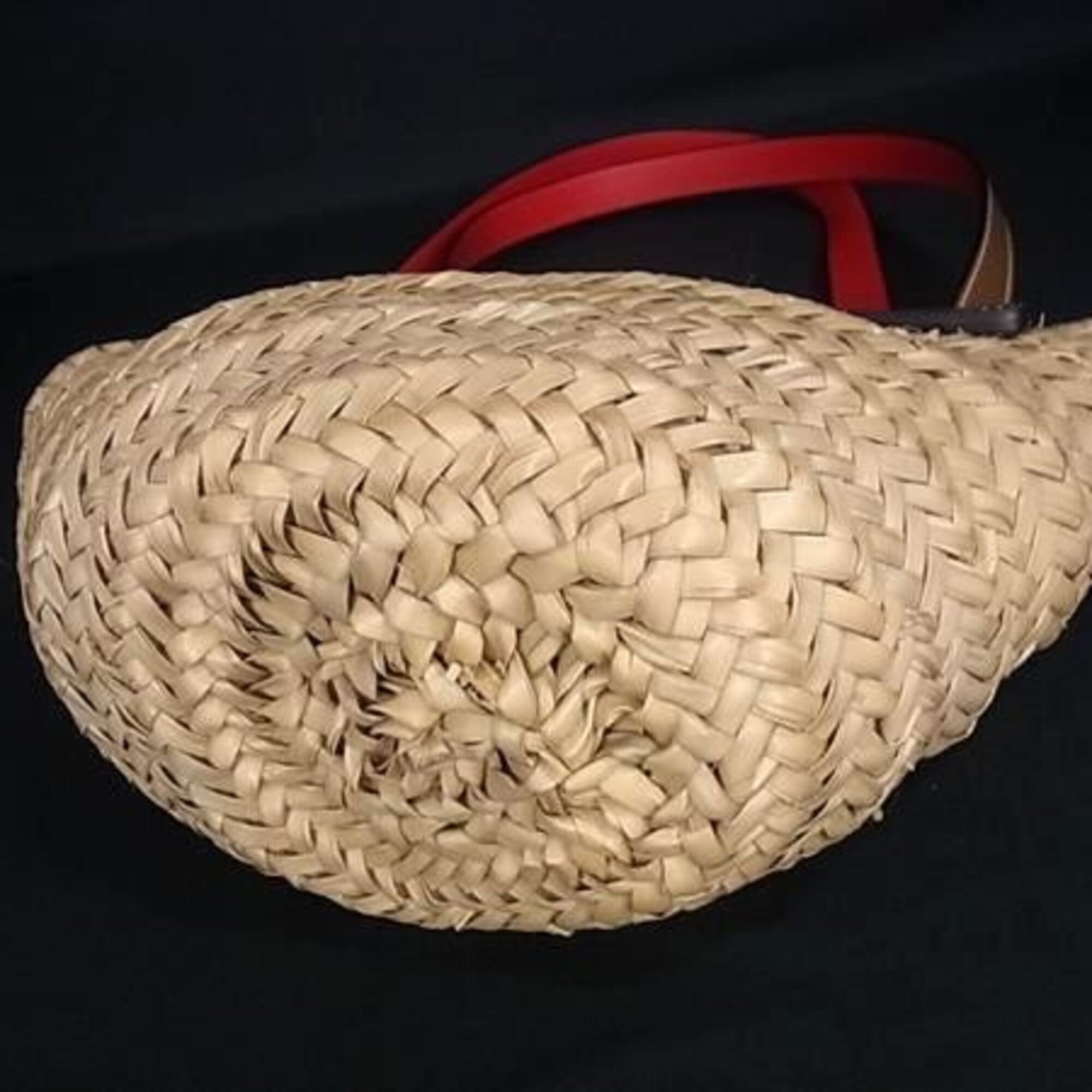 Christian Louboutin Raffia Leather Handbag Tote Bag (Pre-Owned)