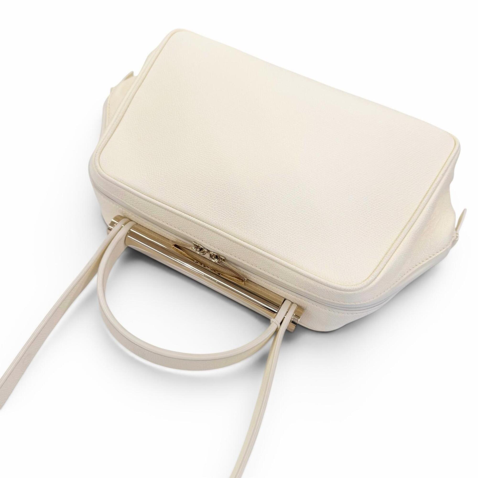 Valextra Ivory Leather Handbag Shoulder Bag (Pre-Owned)