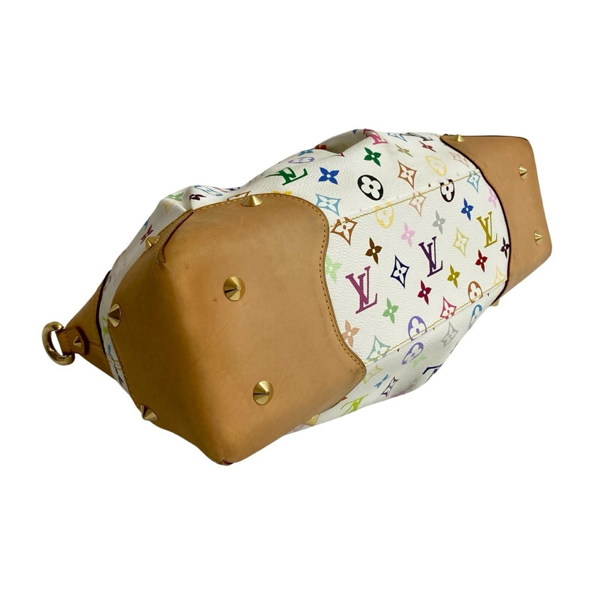 Louis Vuitton Brown Multi-Color White Leather Pvc Handbag Shoulder Bag (Pre-Owned)