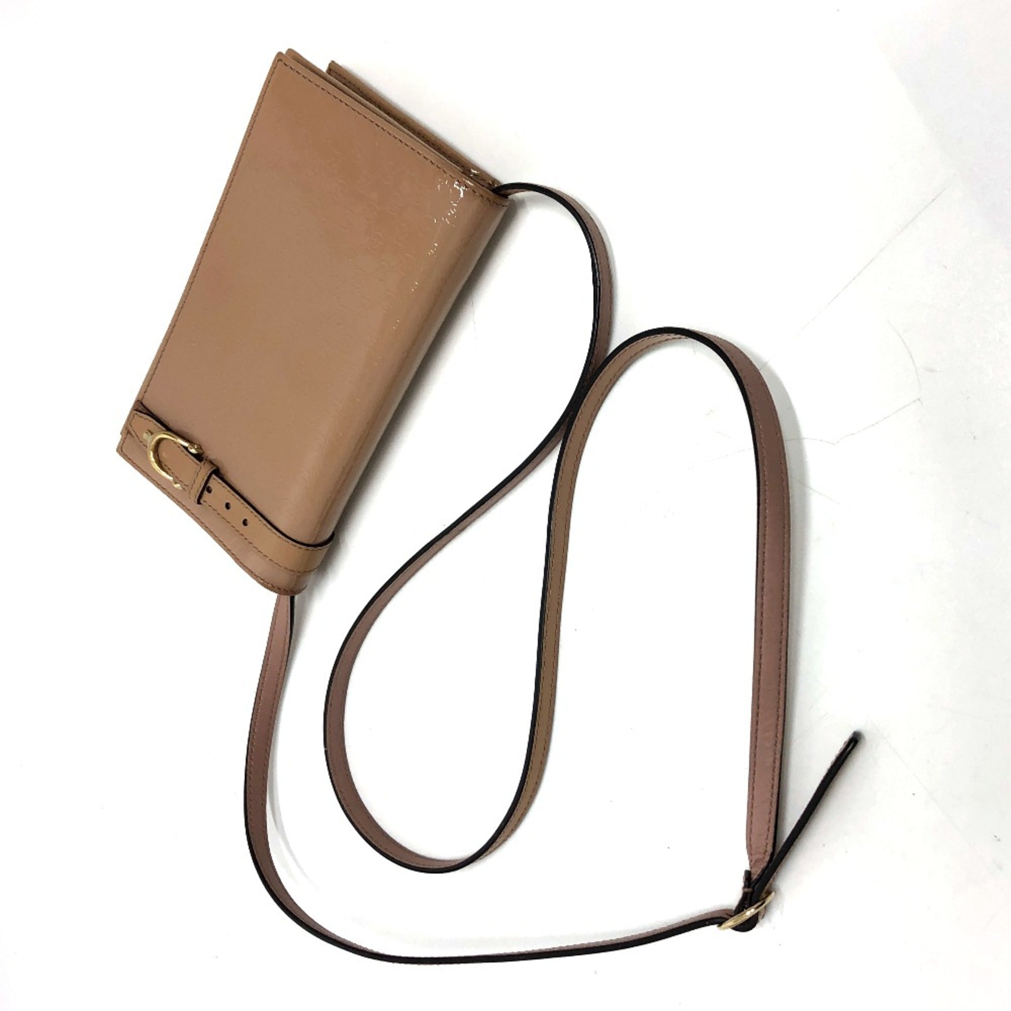 Gucci Beige Patent Leather Shoulder Bag (Pre-Owned)