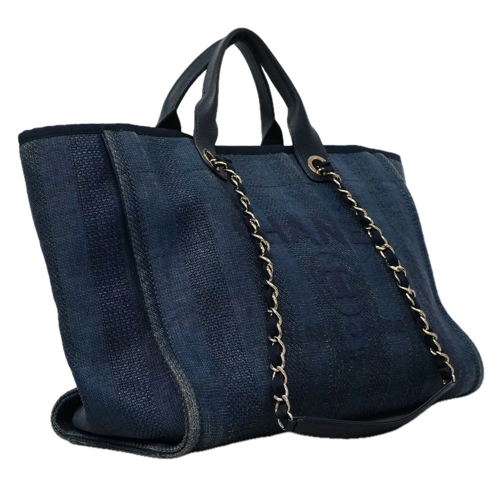 Chanel Navy Tweed Tote Bag (Pre-Owned)