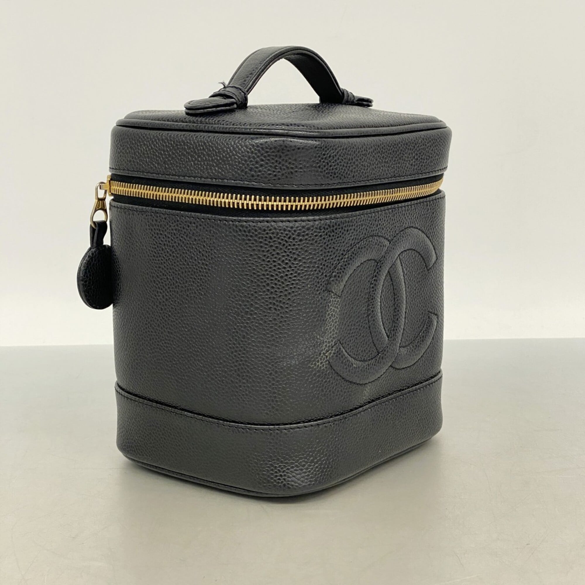 Chanel Black Grained Calfskin Vanity Bag (Pre-Owned)