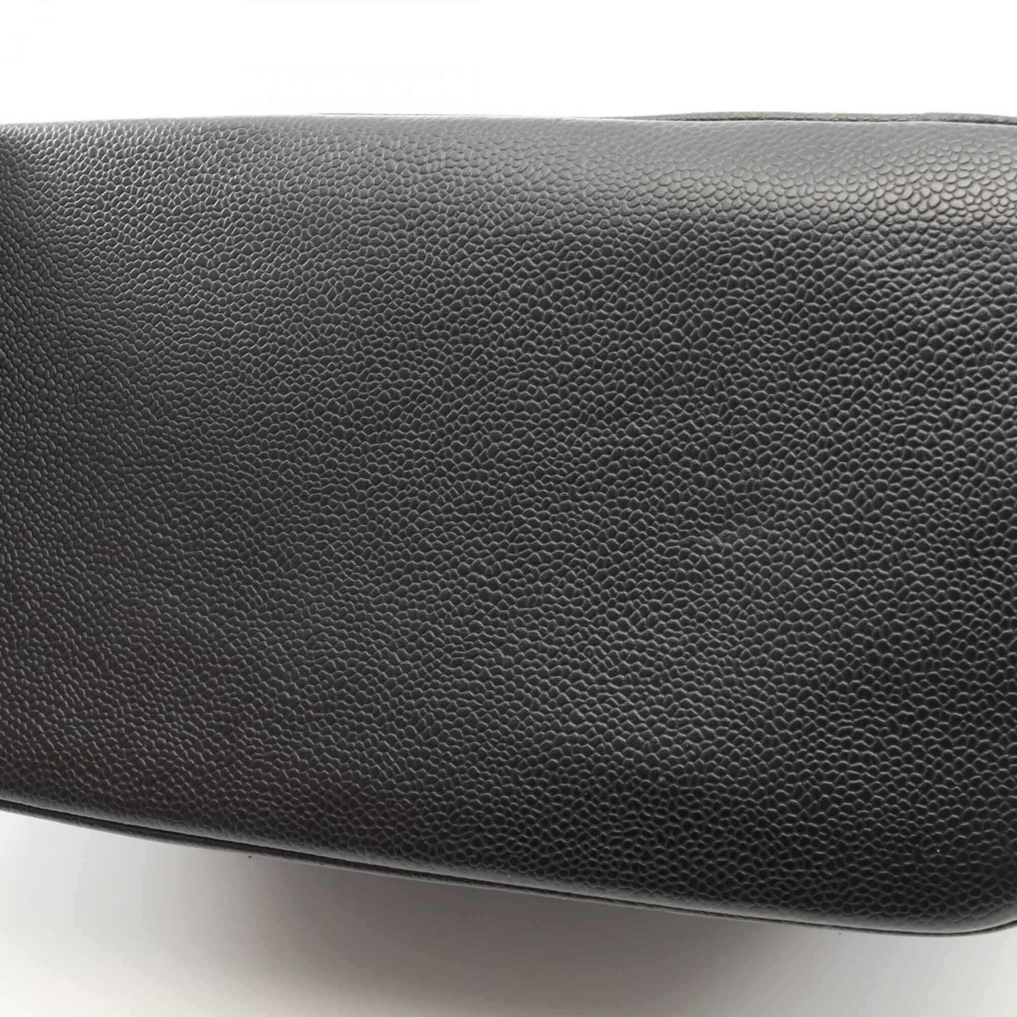 Chanel Black Leather Handbag Tote Bag (Pre-Owned)