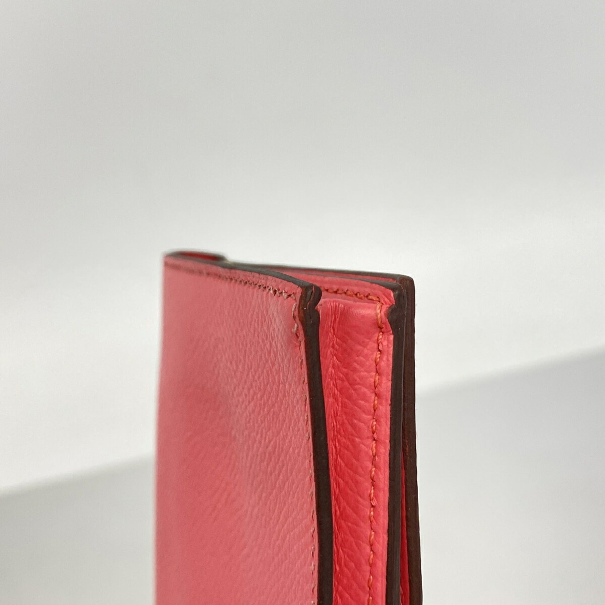Hermes Rose Azalee Epsom Leather Leather Long Wallet (Bi-Fold) (Pre-Owned)