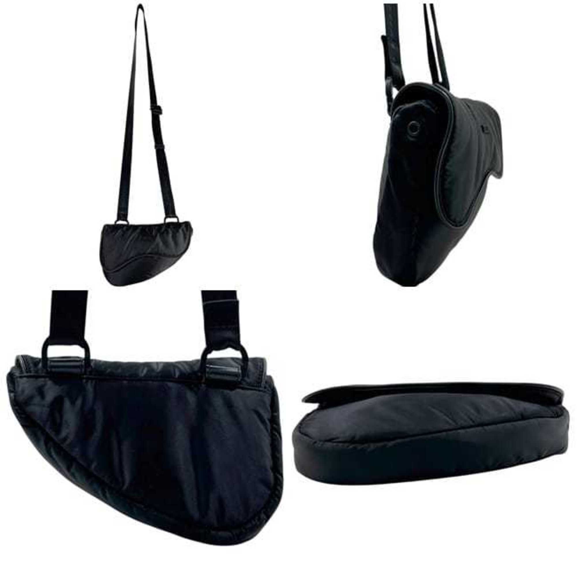 Christian Dior Black Nylon Saddle Bag Shoulder Bag Sling Bag (Pre-Owned)