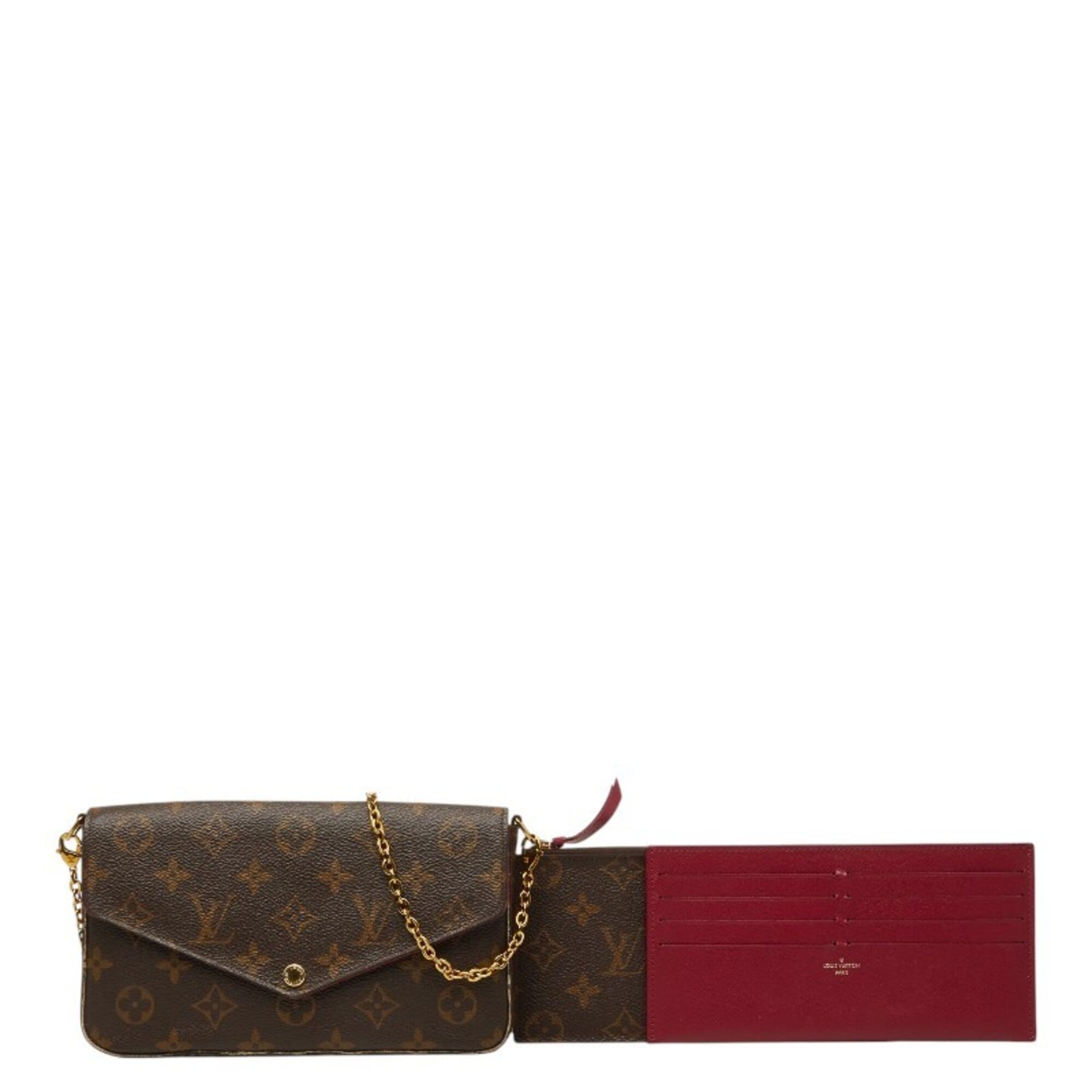 Louis Vuitton Brown Fuchsia Monogram Monogram Pochette Shoulder Bag (Pre-Owned)