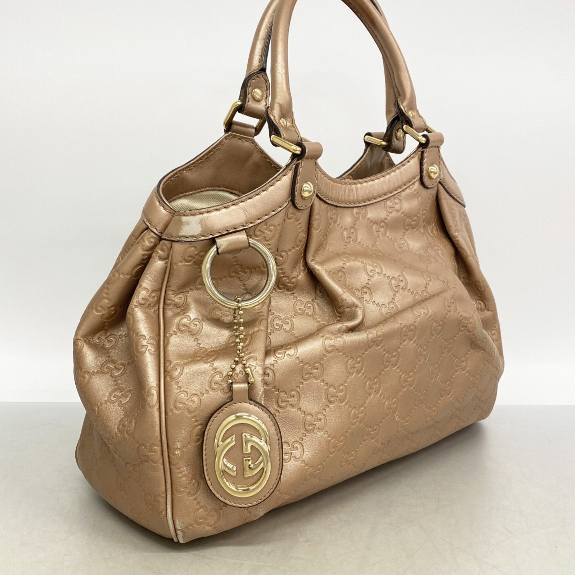 Gucci Pink Leather Tote Bag (Pre-Owned)