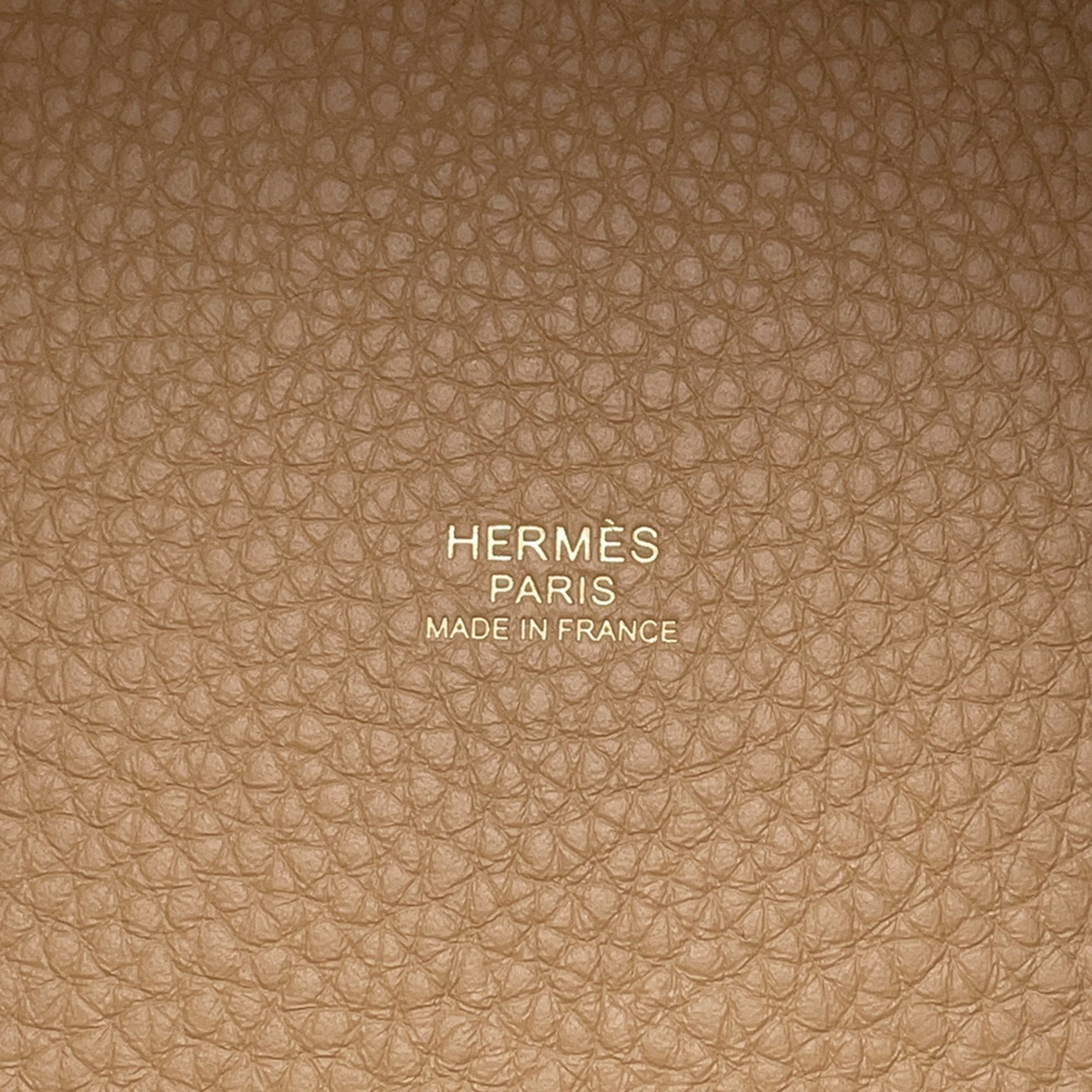 Hermes Beige Brown Taurillon Clemence Leather Handbag (Pre-Owned)