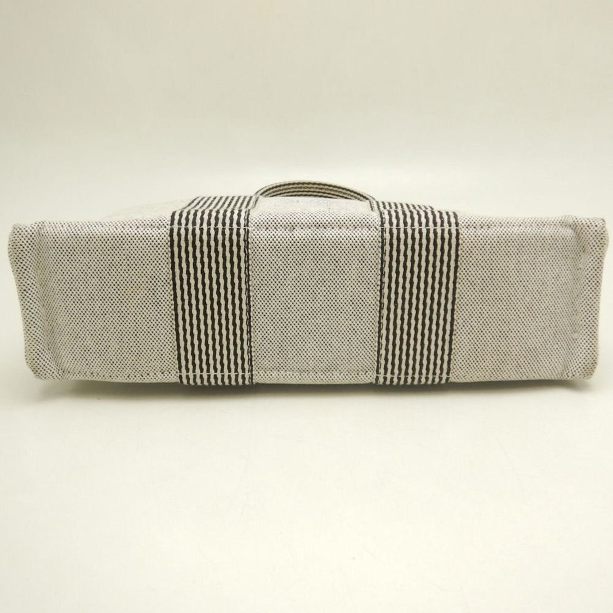 Hermes Black Gray Canvas Tote Bag (Pre-Owned)