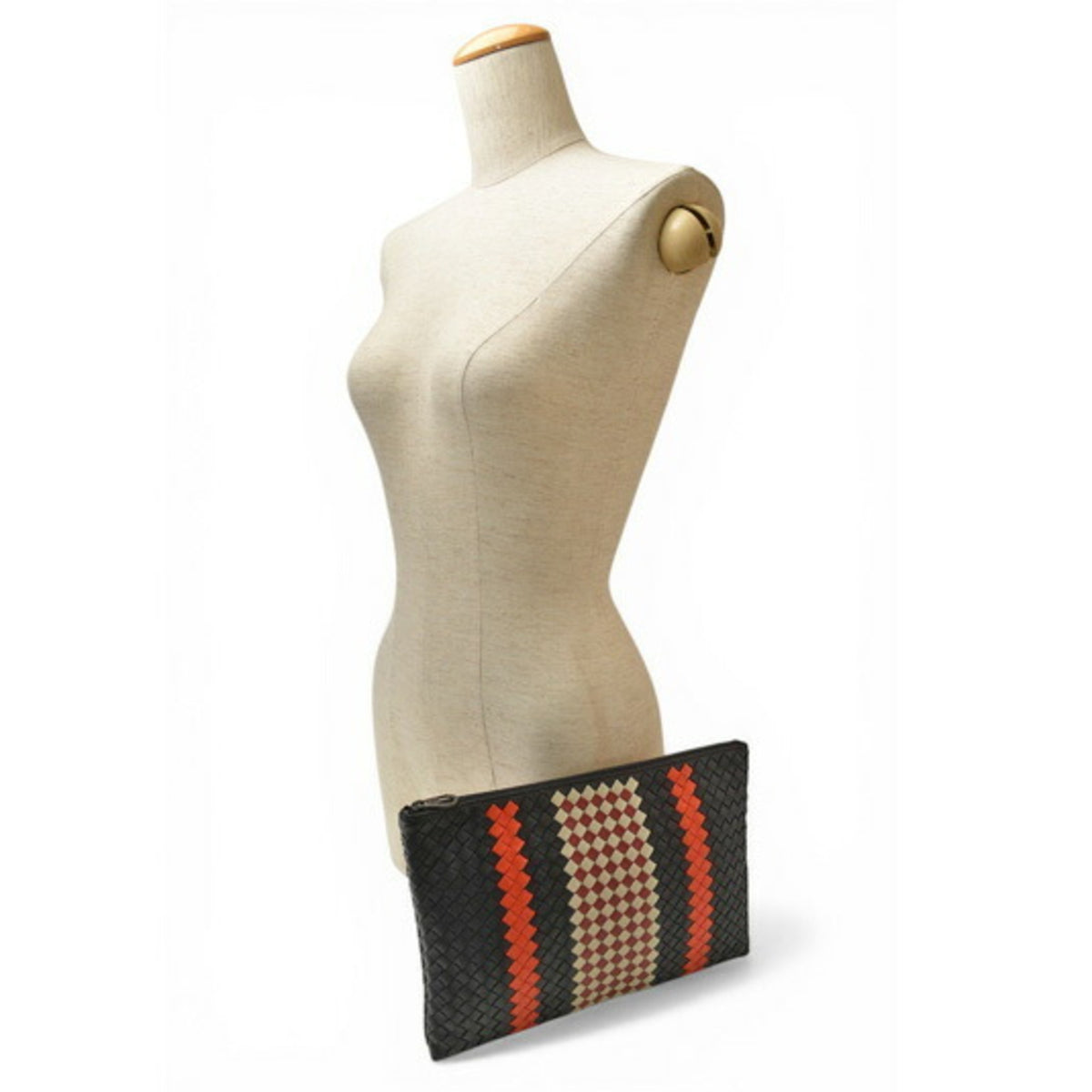 Bottega Veneta Intrecciato Mustard Leather Clutch Bag (Pre-Owned)