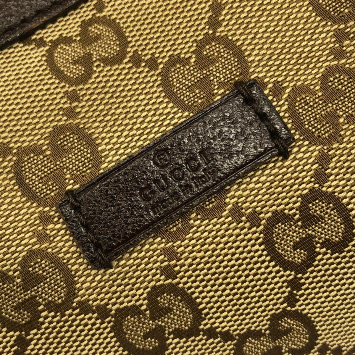 Gucci Beige Dark Brown Gg Canvas Shoulder Bag (Pre-Owned)