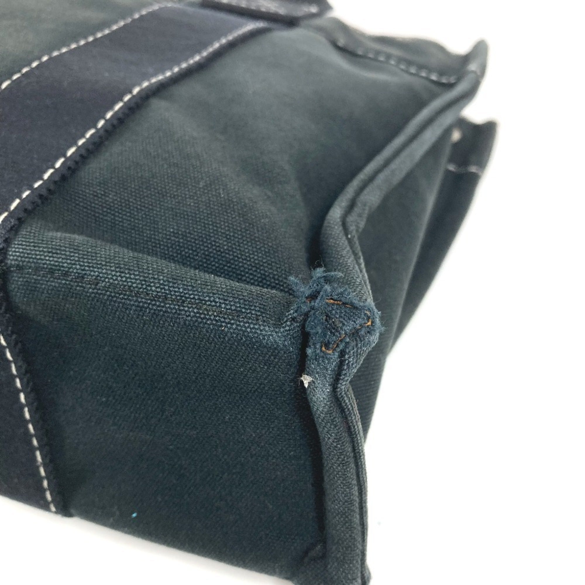 Hermes Deauville Black Canvas Handbag Tote Bag (Pre-Owned)