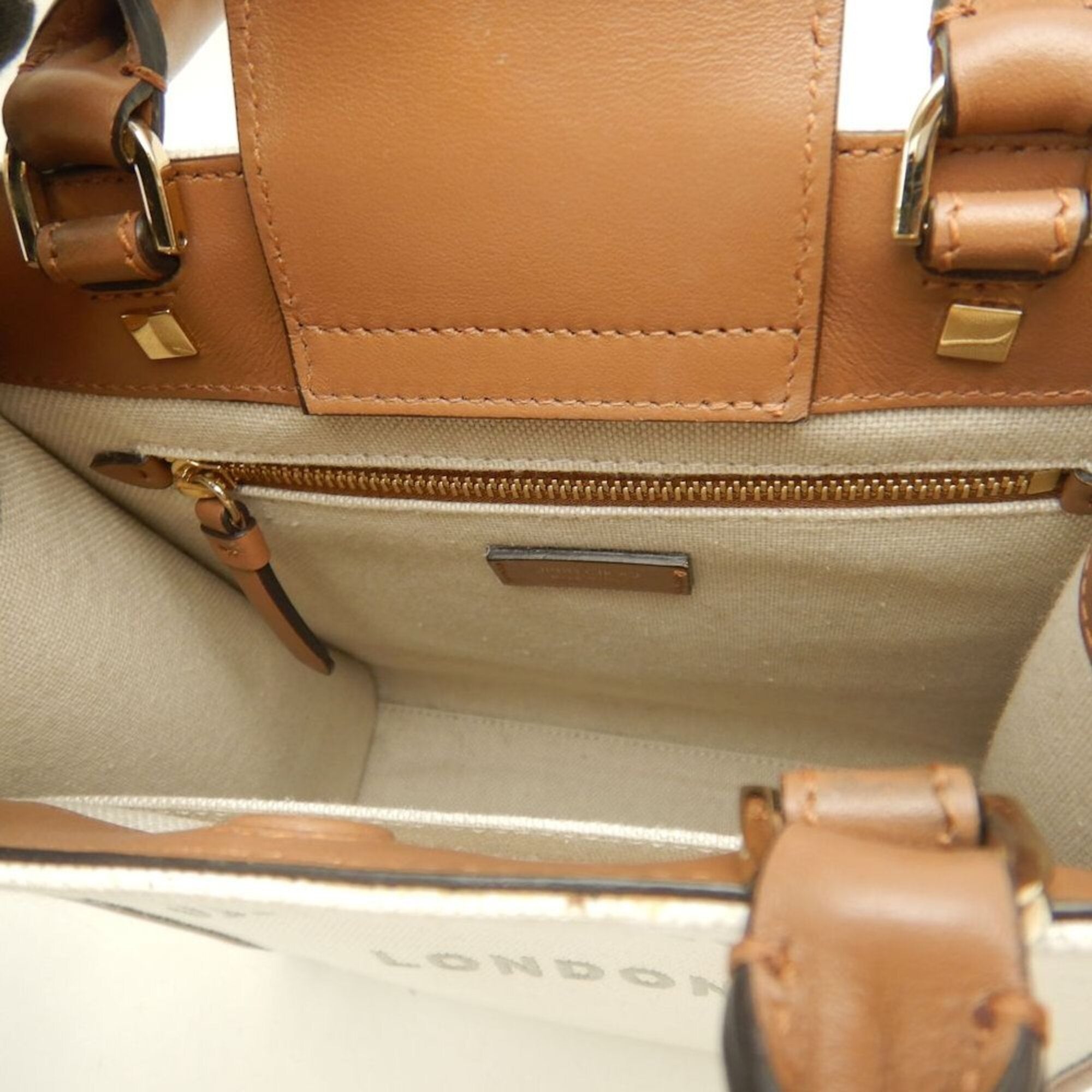 Jimmy Choo Brown Canvas Tote Bag (Pre-Owned)