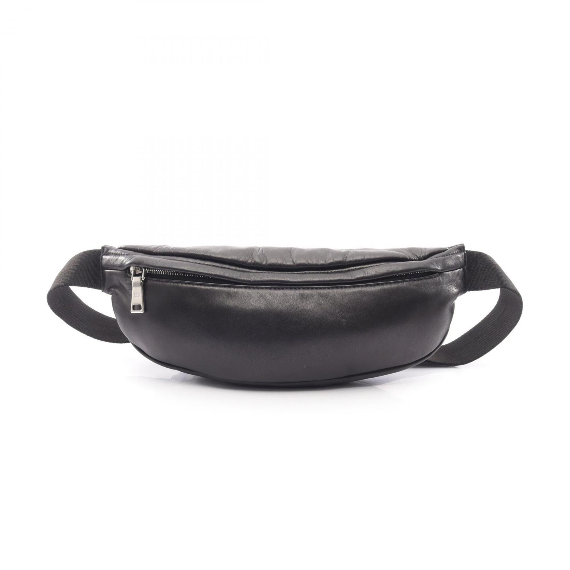 Prada Black Leather Fanny Pack Handbag (Pre-Owned)