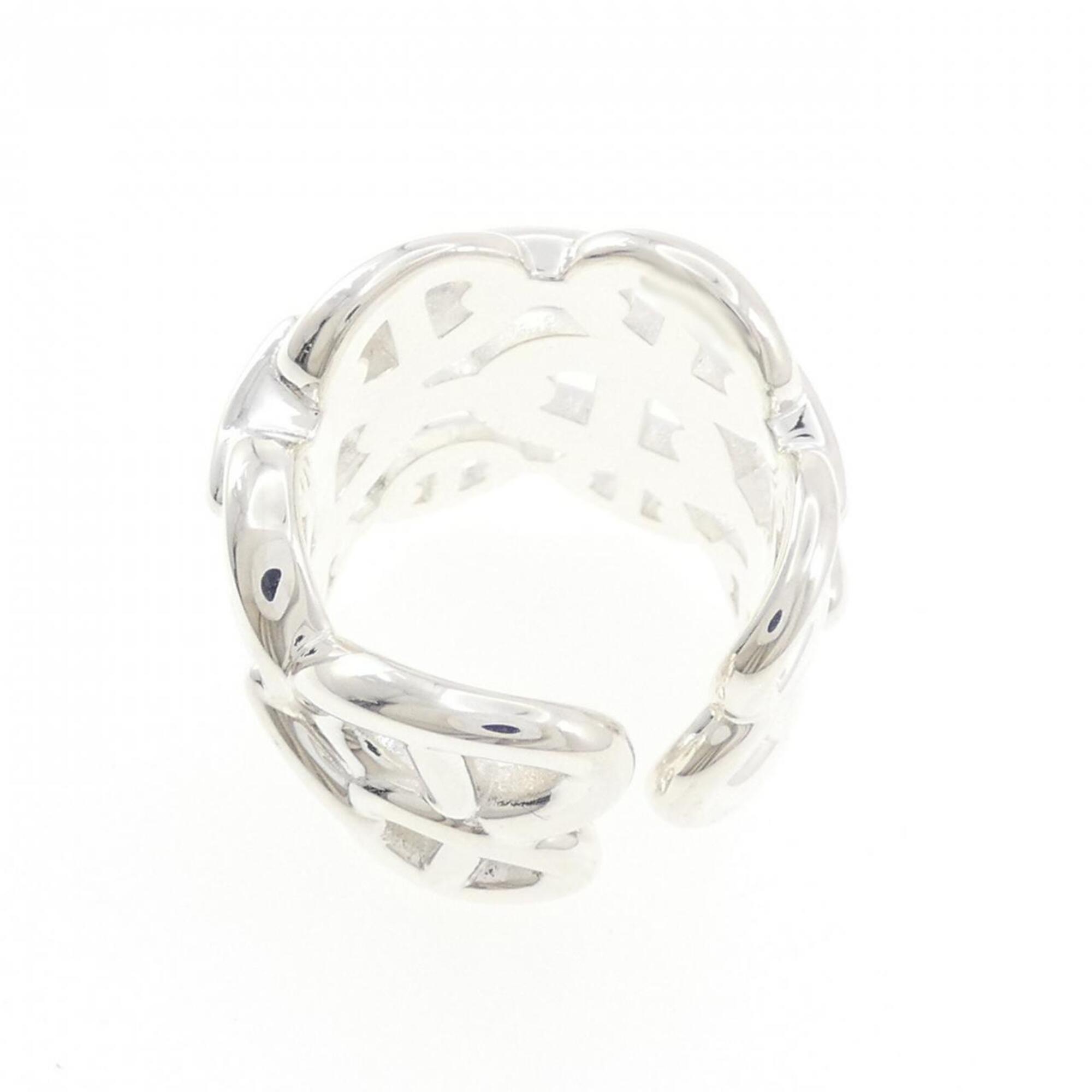 Hermes Silver Silver 925 Band Ring (Pre-Owned)