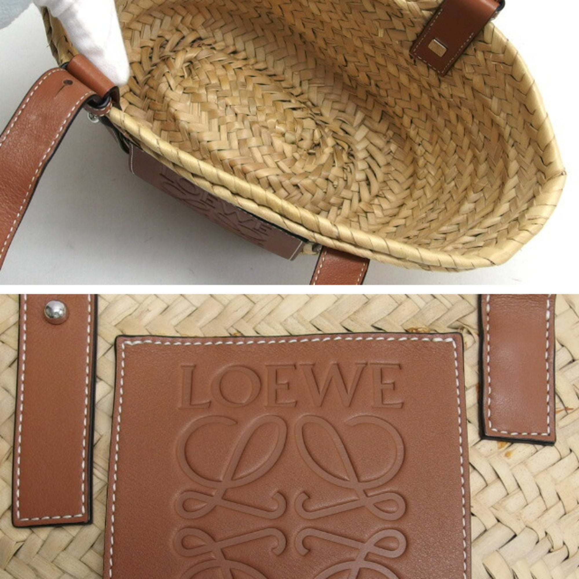 Loewe Brown Raffia Leather Baguette Bag (Pre-Owned)