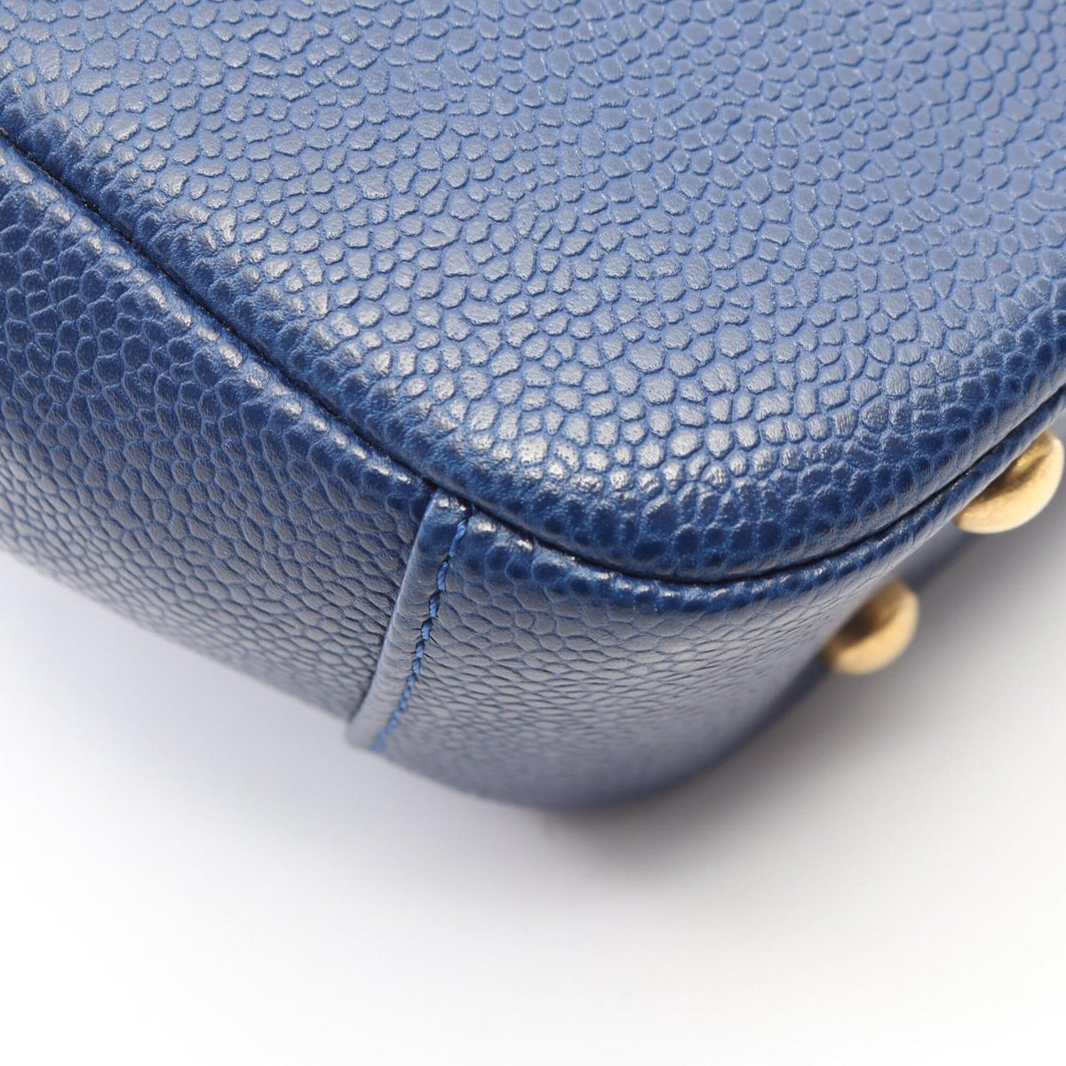 Chanel Blue Leather Handbag Shoulder Bag (Pre-Owned)