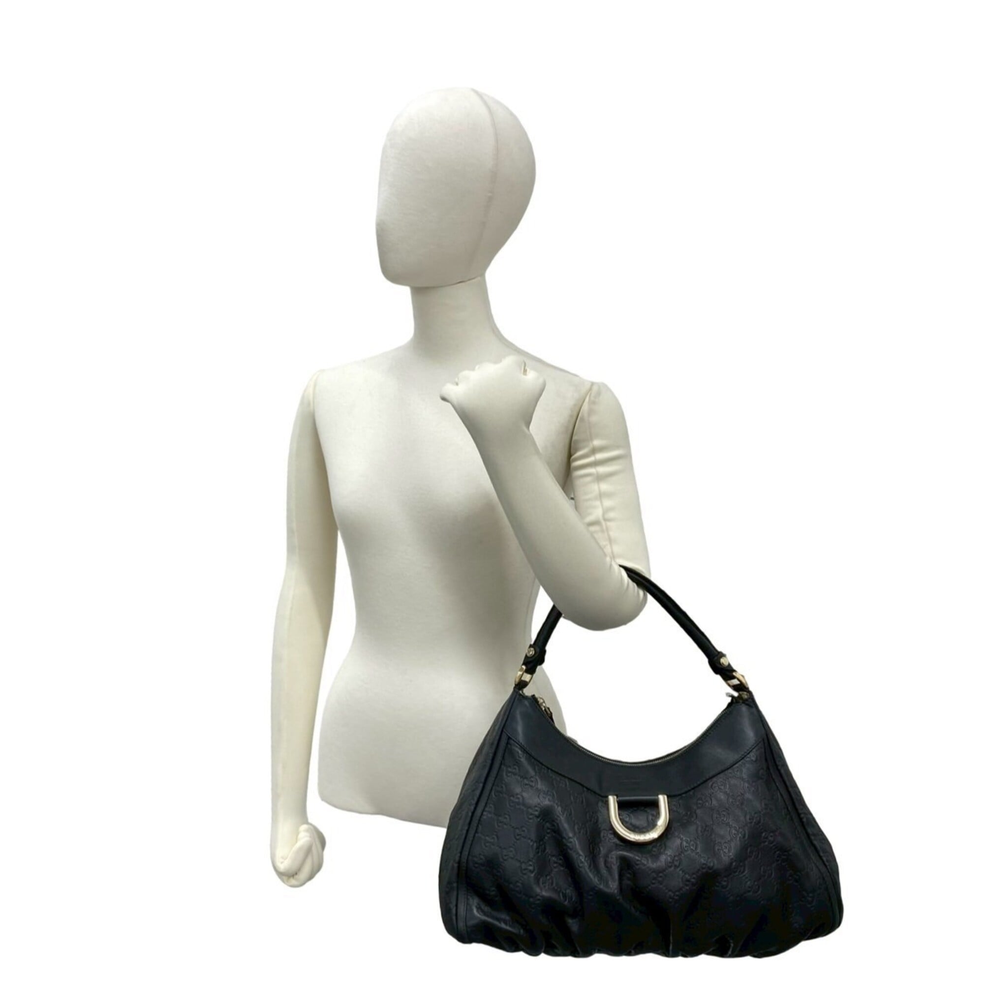 Gucci Black Leather Boston Bag Handbag Shoulder Bag (Pre-Owned)