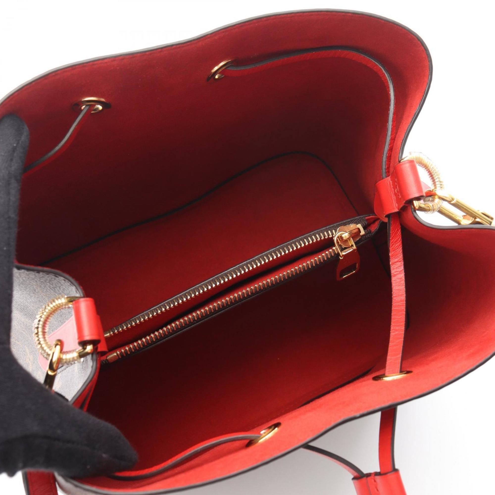 Louis Vuitton Monogram Brown Coquelicots Red Color Coated Canvas Handbag Shoulder Bag (Pre-Owned)