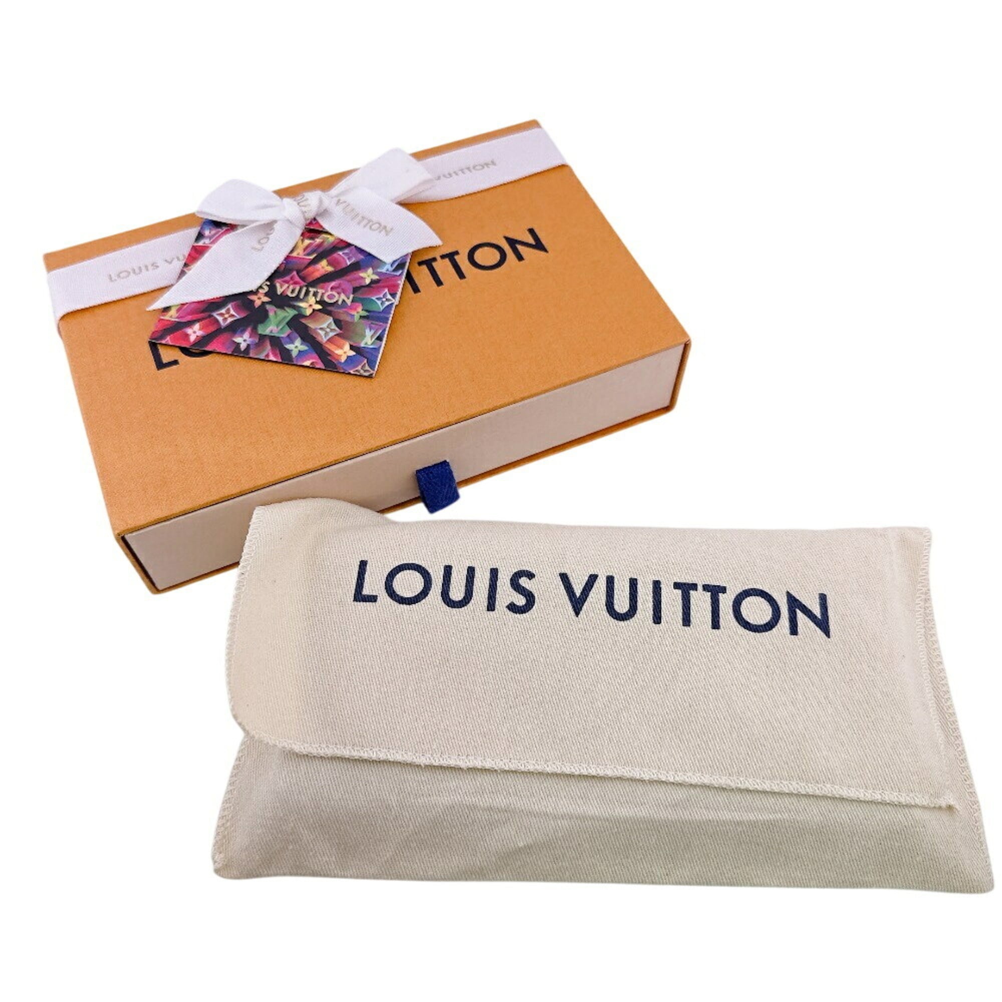 Louis Vuitton Monogram Eclipse Black Leather Long Wallet (Bi-Fold) (Pre-Owned)