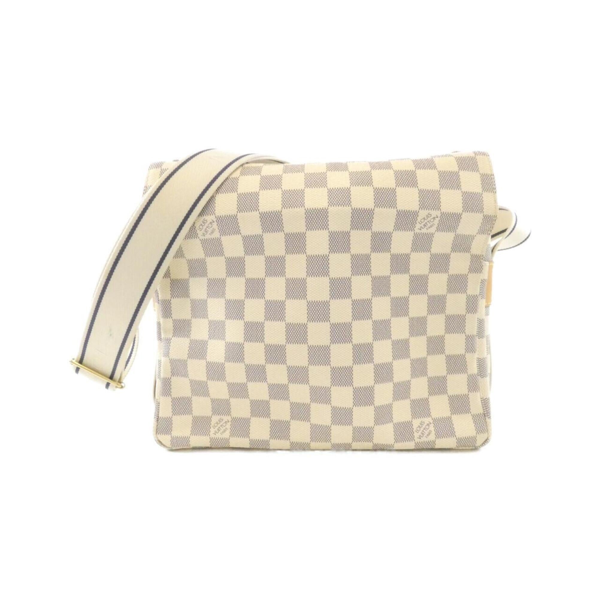 Louis Vuitton Azur White Coated Canvas Shoulder Bag (Pre-Owned)