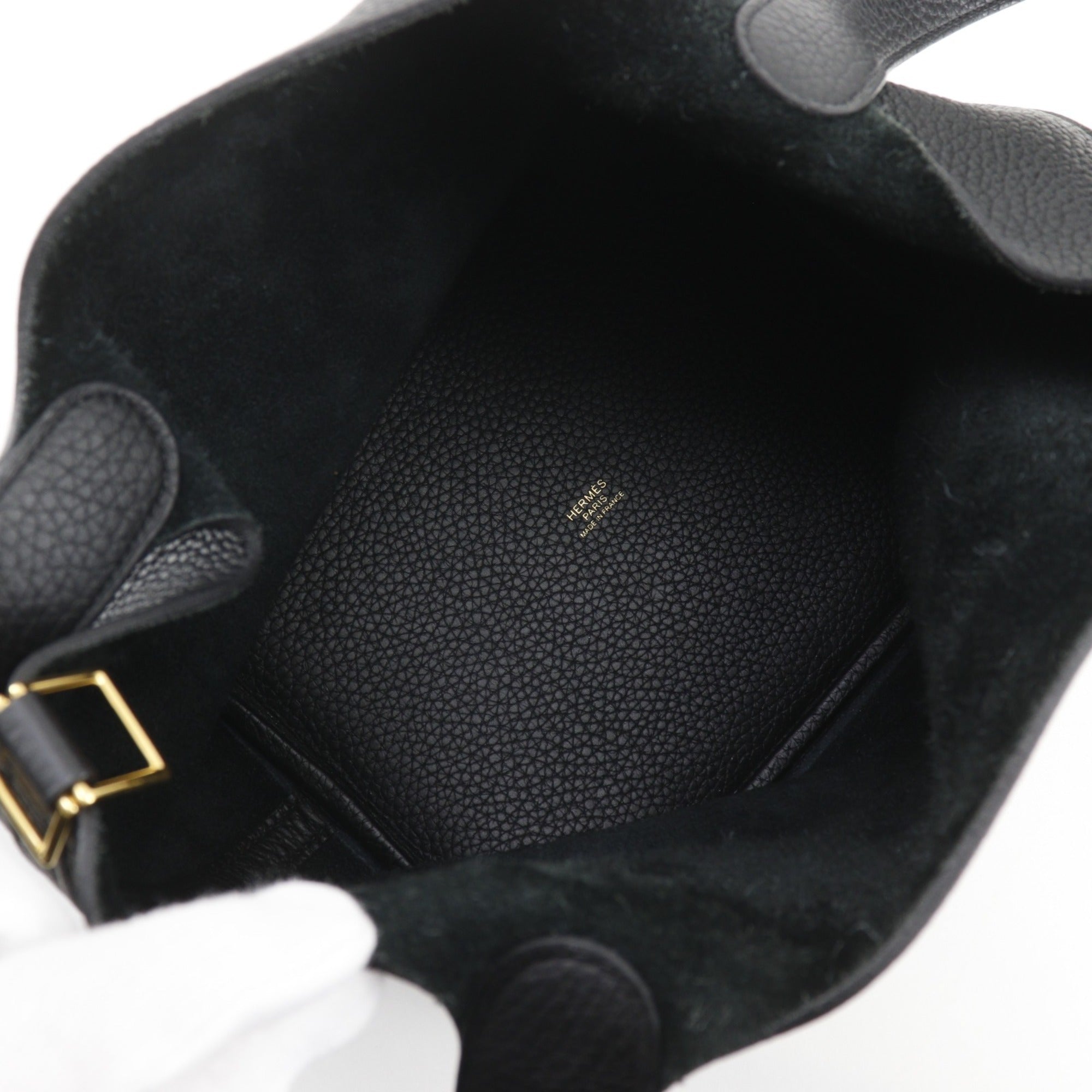 Hermes Picotin Black Taurillon Clemence Leather Handbag (Pre-Owned)