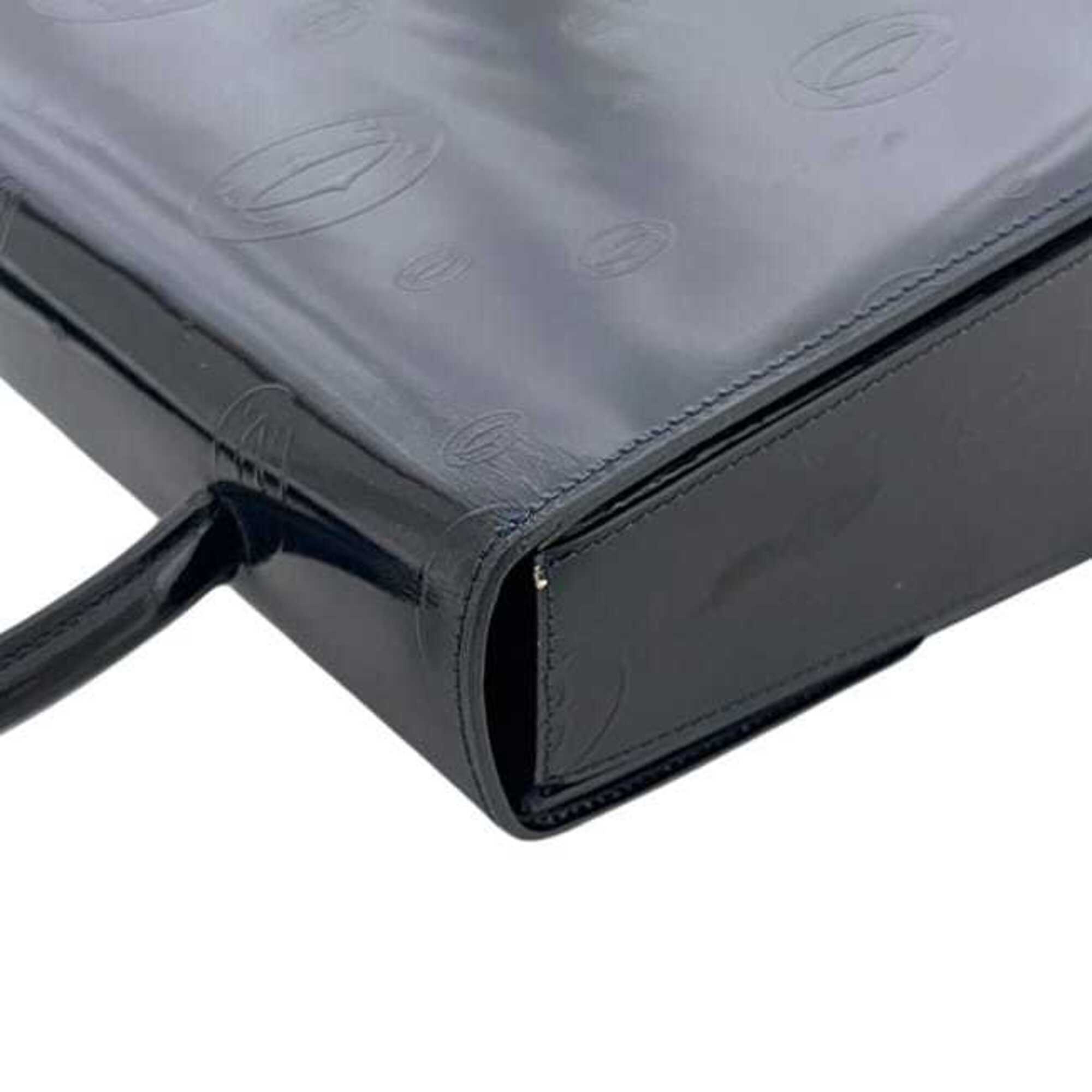 Cartier Dark Navy Patent Leather Leather Handbag (Pre-Owned)