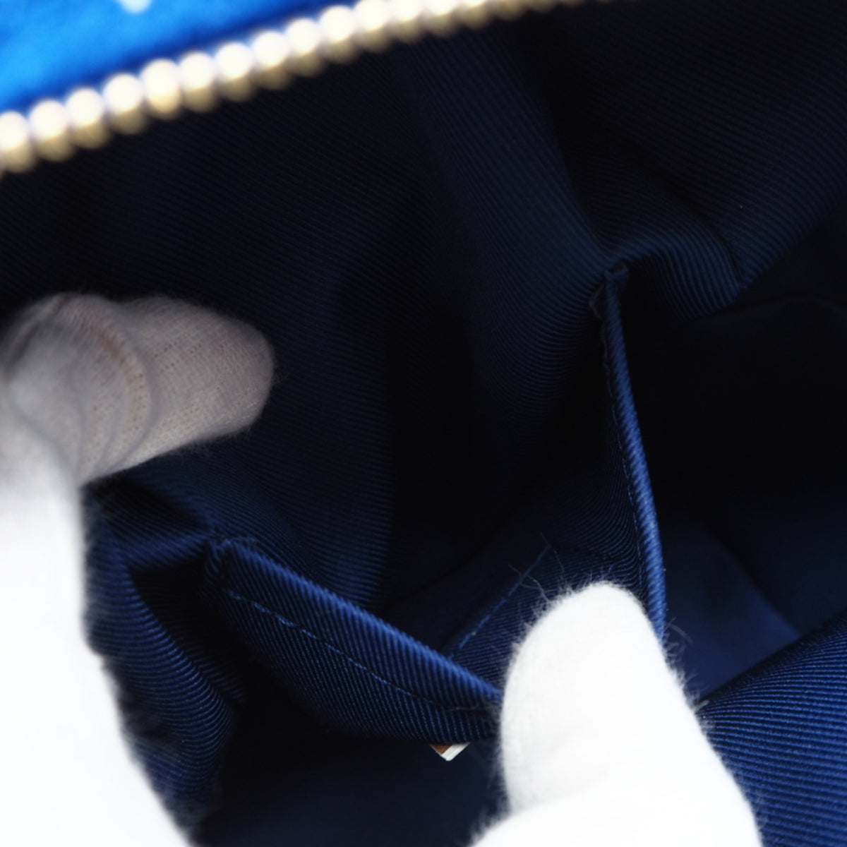 Louis Vuitton Blue White Jacquard Velvet Backpack (Pre-Owned)