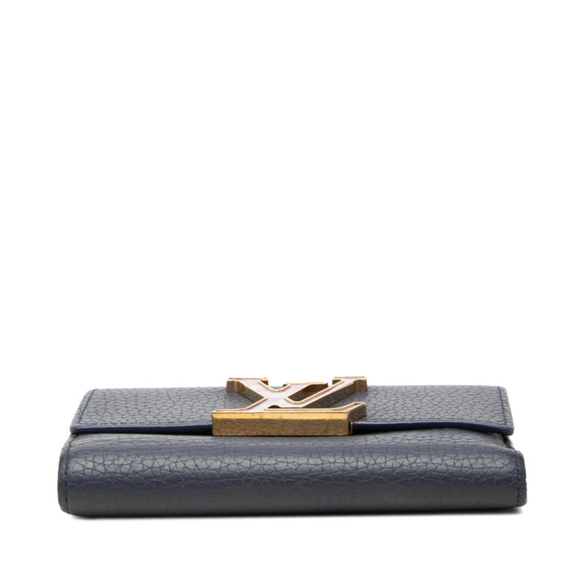 Louis Vuitton Navy Leather Wallet (Tri-Fold) (Pre-Owned)