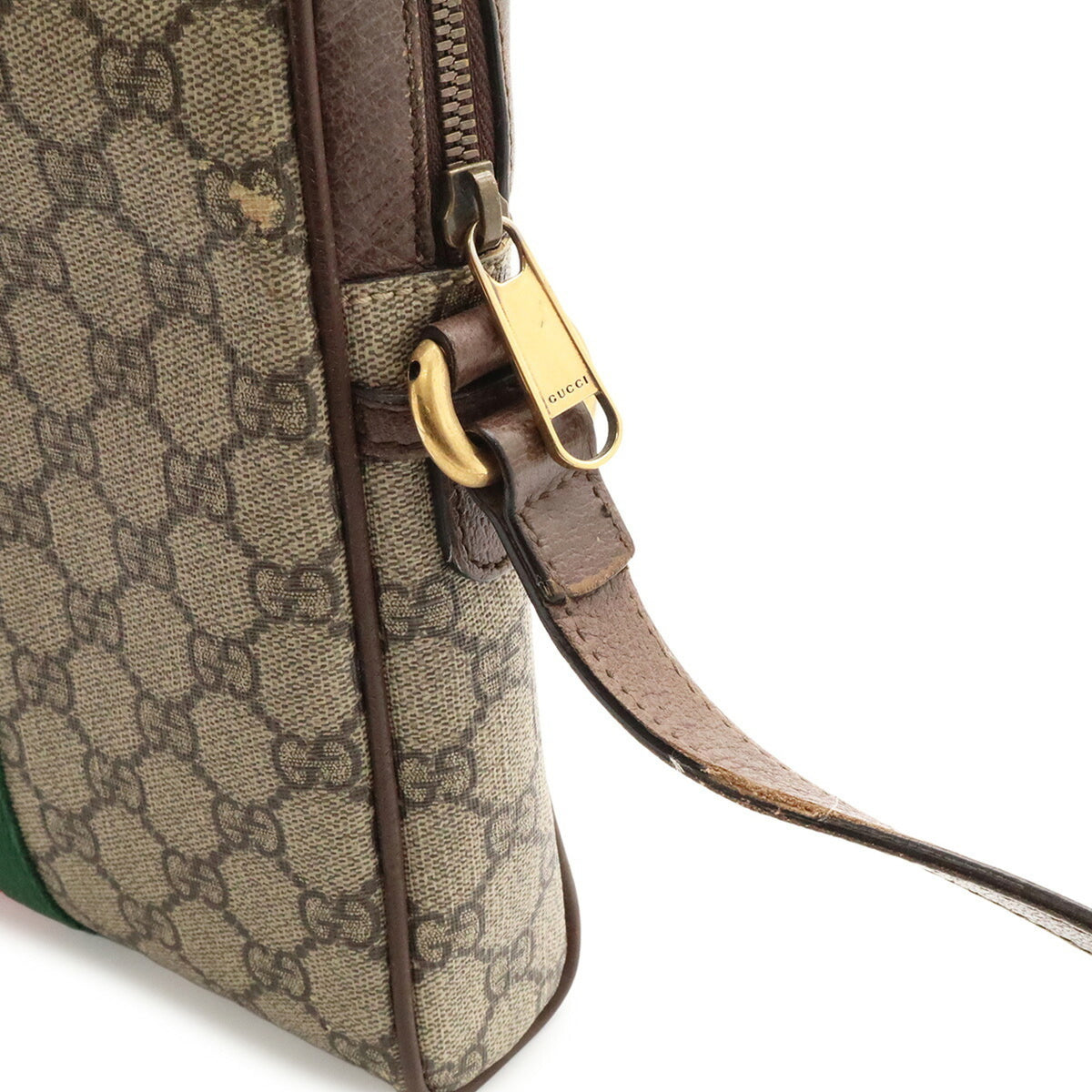 Gucci Beige Brown Green Red Color Yellow Gg Supreme Handbag (Pre-Owned)