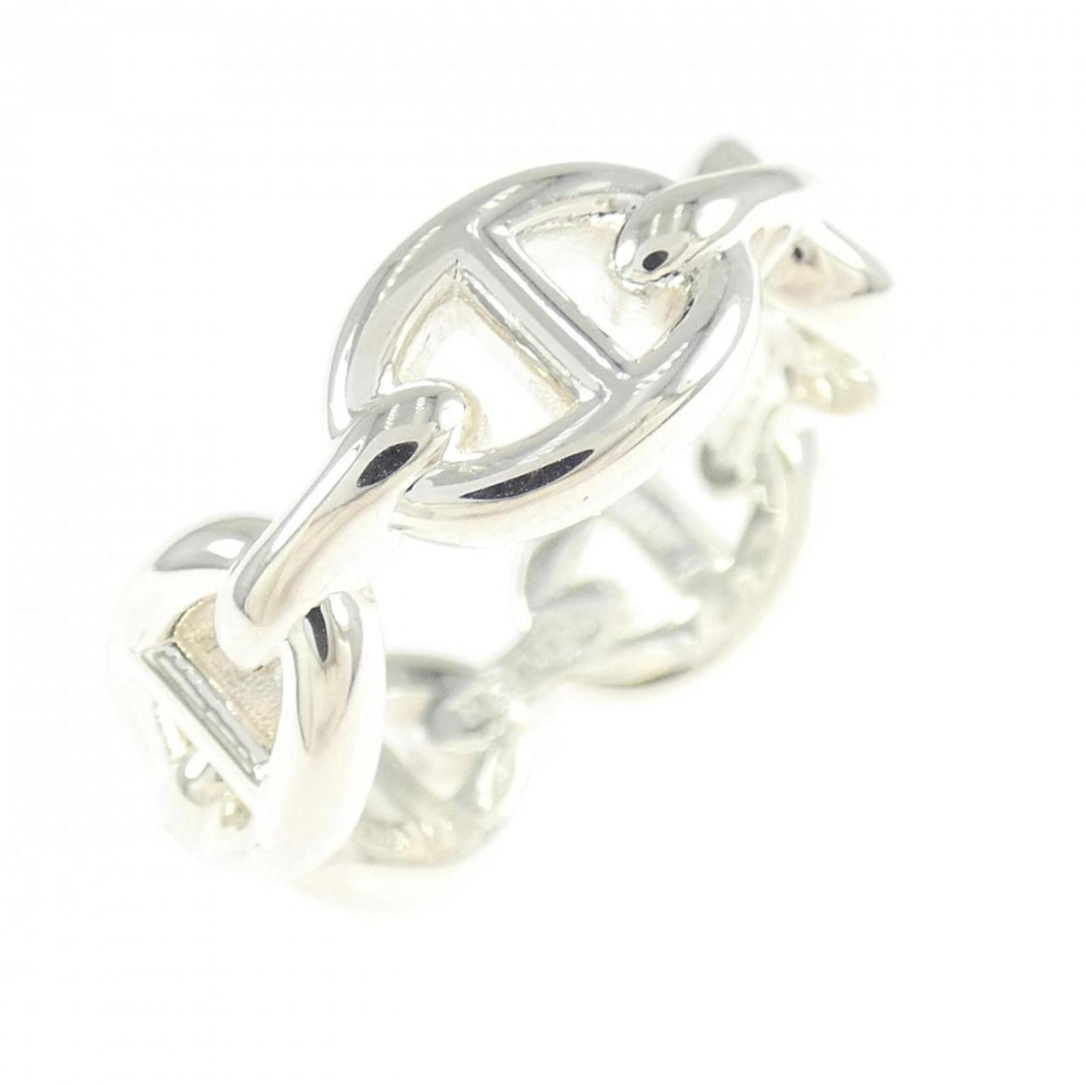 Hermes Silver 925 Band Ring (Pre-Owned)