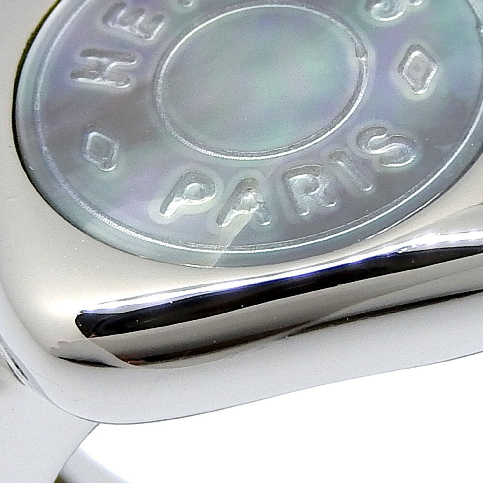 Hermes Sellier Silver Shell Silver 925 Band Ring (Pre-Owned)