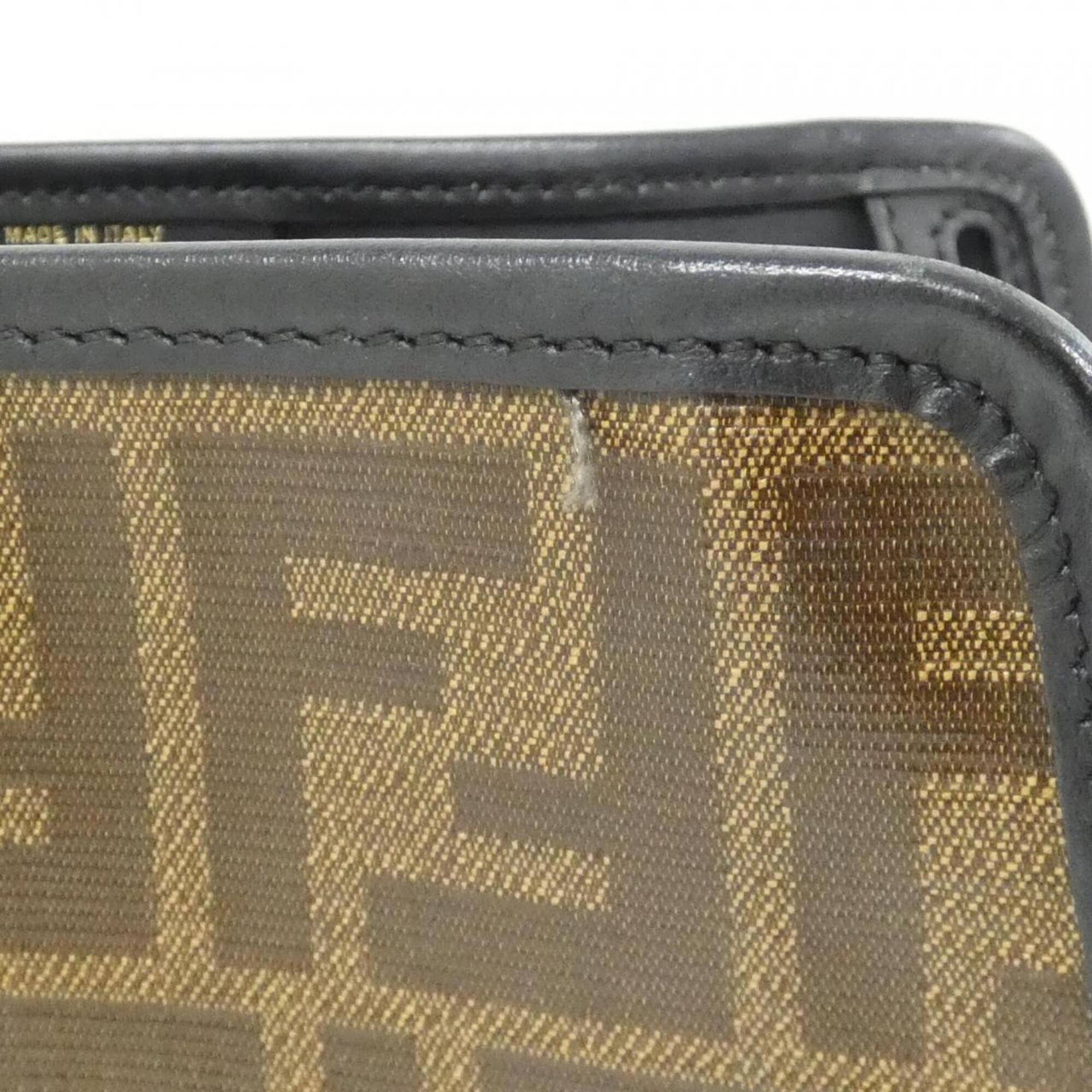 Fendi Brown Coated Canvas Handbag (Pre-Owned)