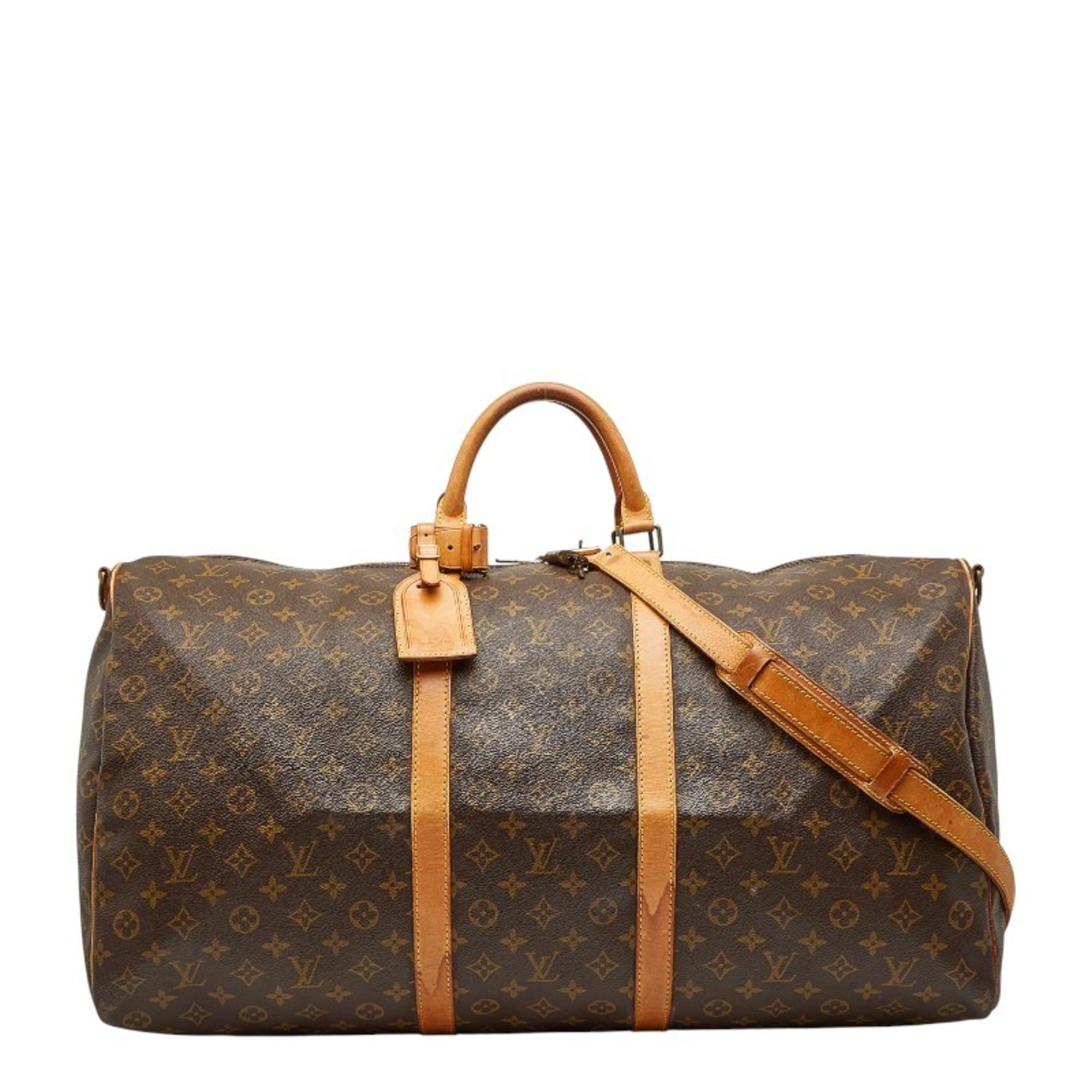 Louis Vuitton Brown Pvc Leather Boston Bag Shoulder Bag (Pre-Owned)