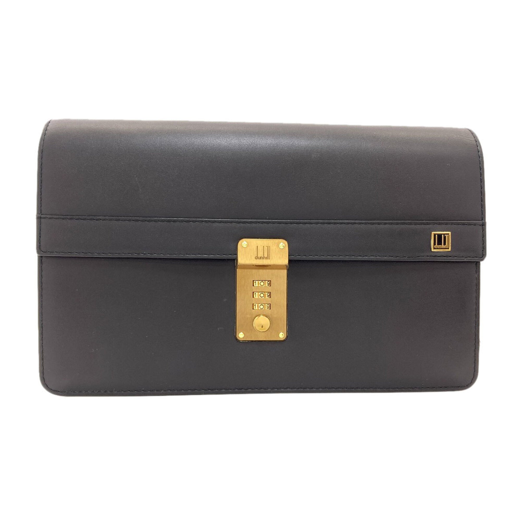 Dunhill Black Leather Clutch Bag (Pre-Owned)