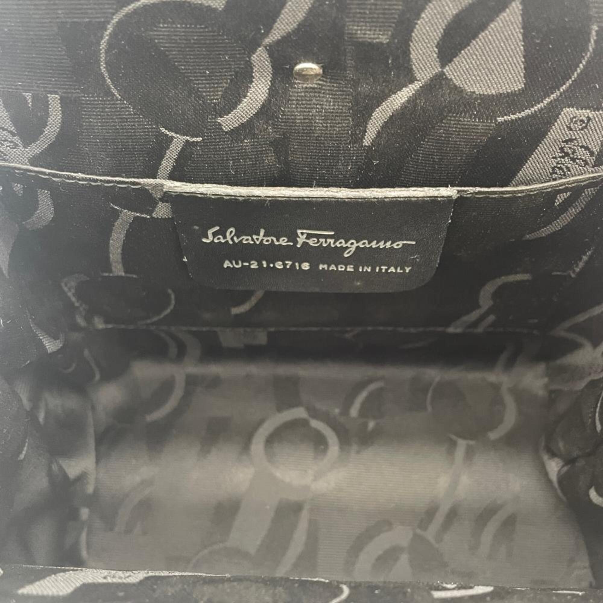 Salvatore Ferragamo Silver Aluminum Handbag (Pre-Owned)