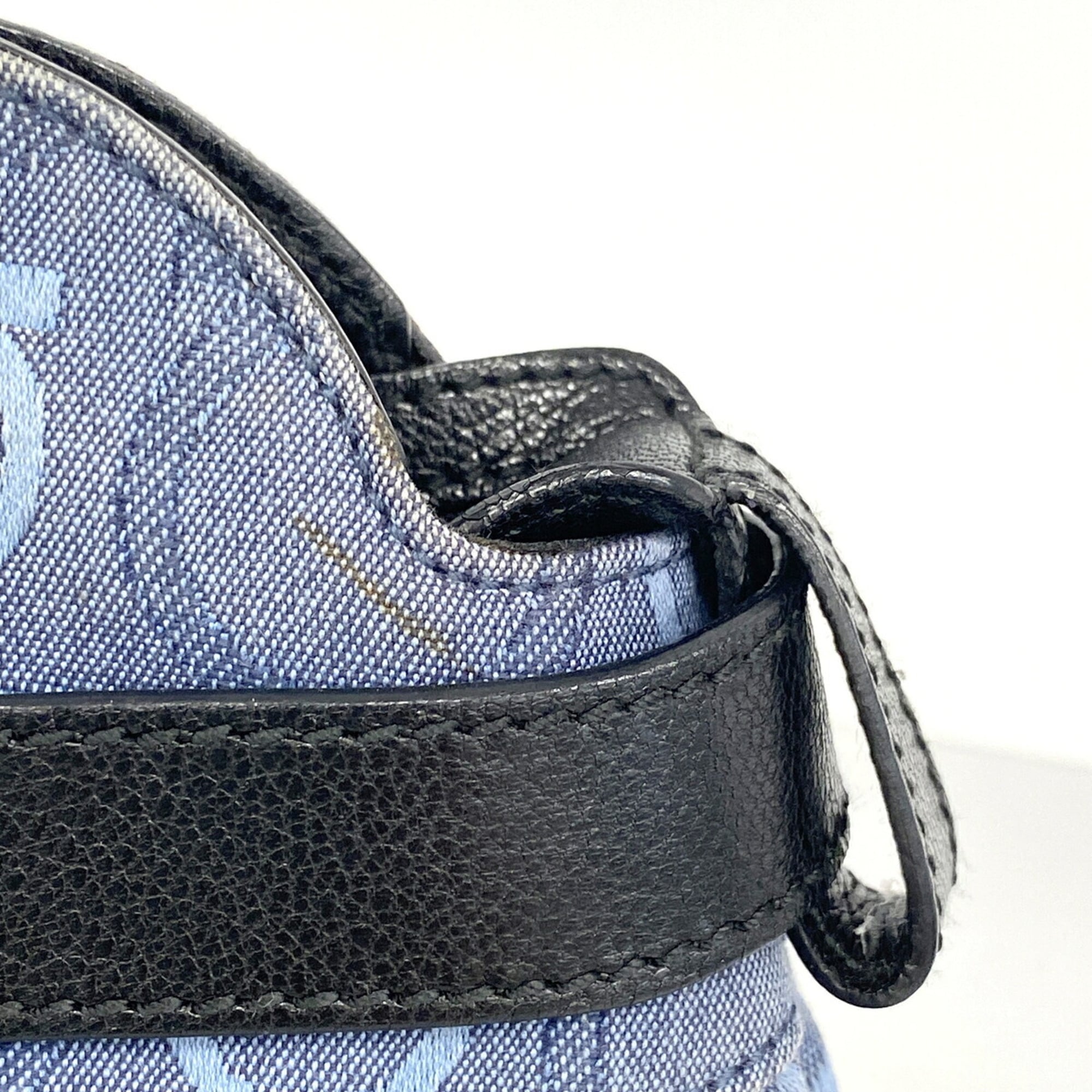 Salvatore Ferragamo Black Blue Canvas Handbag (Pre-Owned)