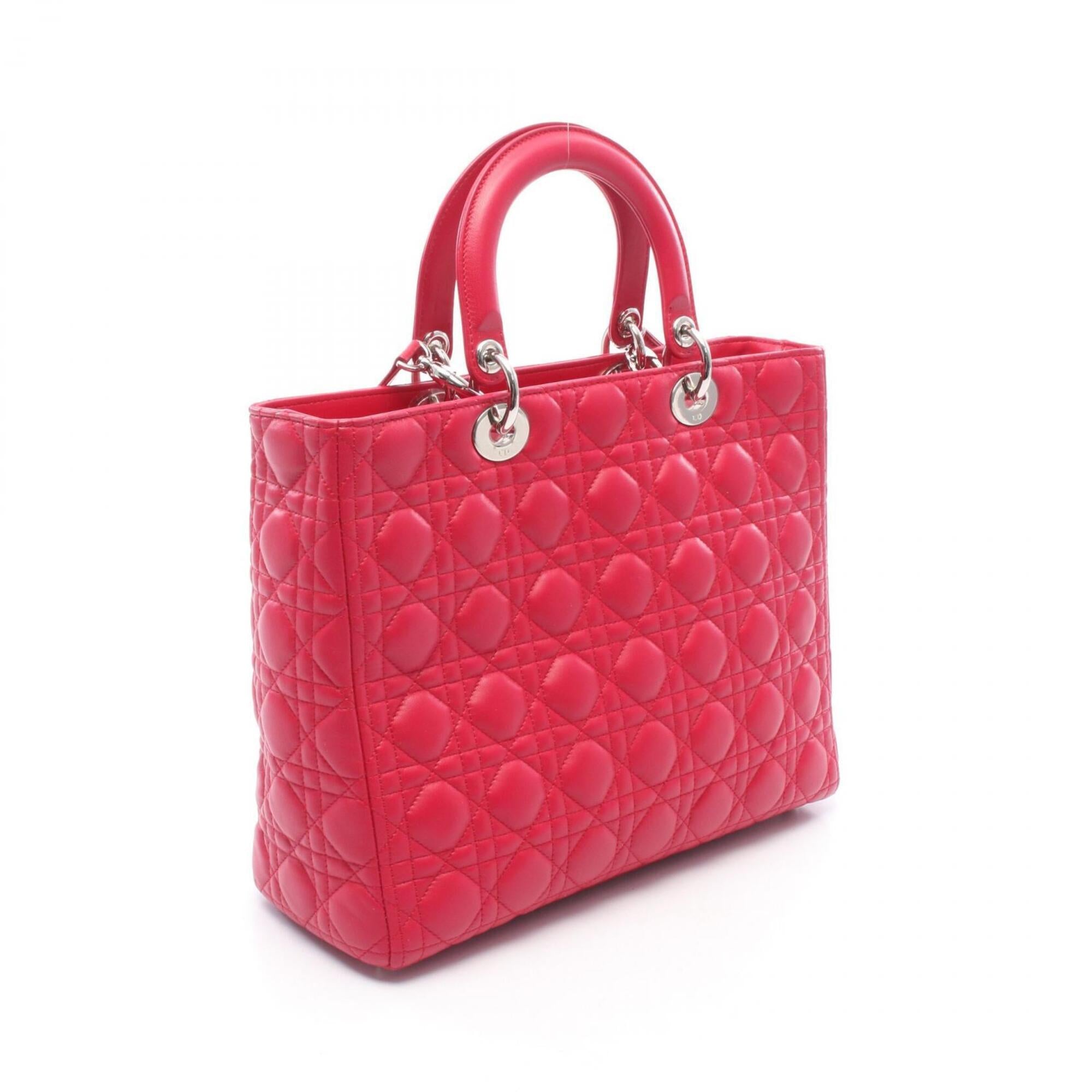 Christian Dior Lady Dior Pink Leather Handbag (Pre-Owned)