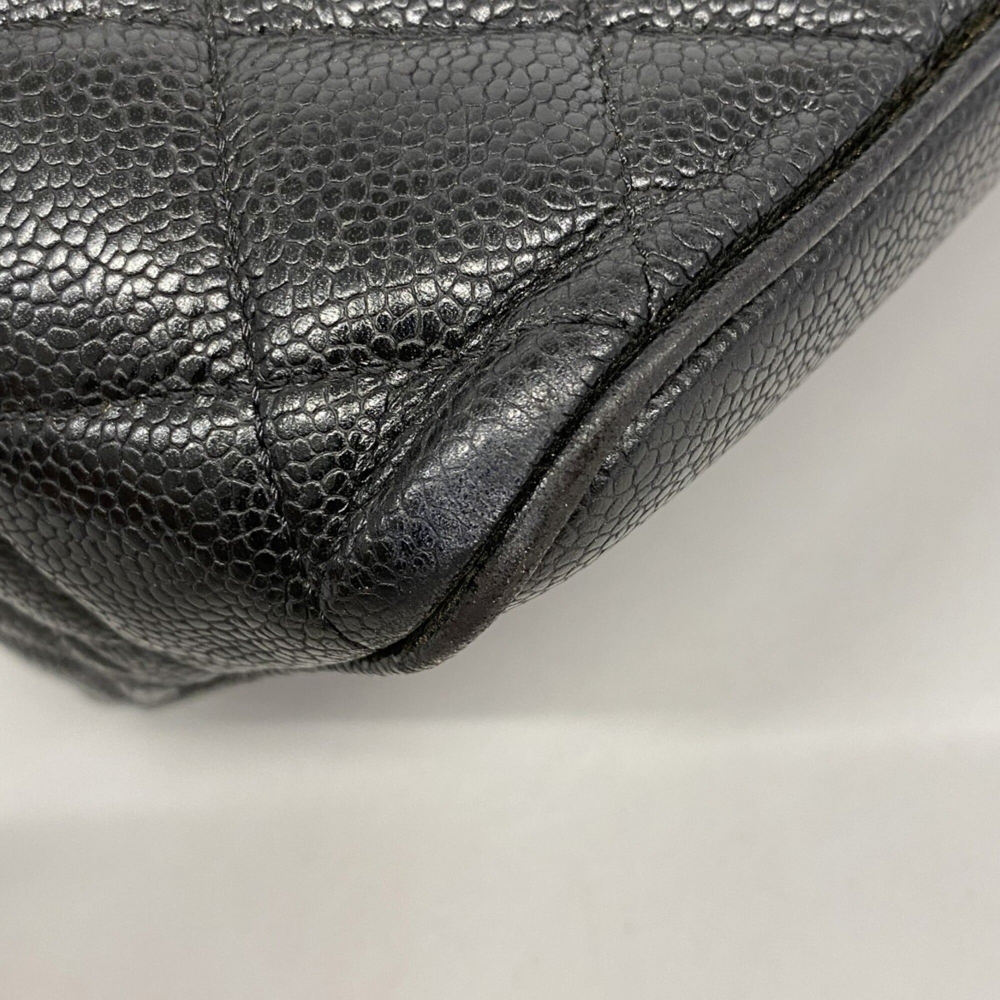 Chanel Black Grained Calfskin Tote Bag (Pre-Owned)