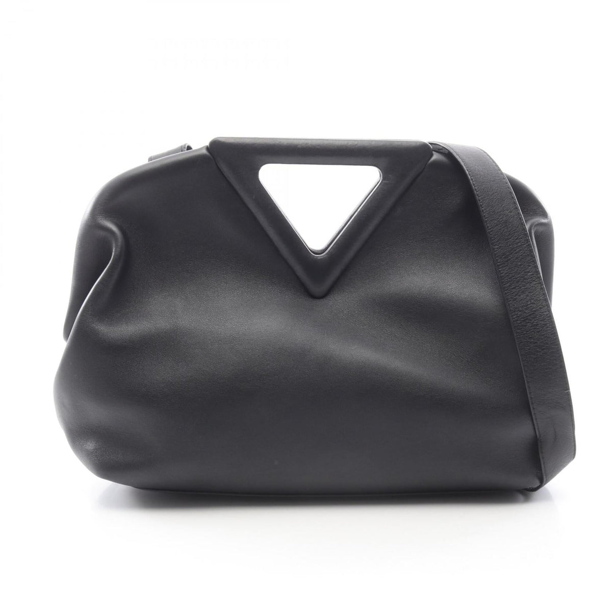 Bottega Veneta Black Leather Handbag Shoulder Bag (Pre-Owned)