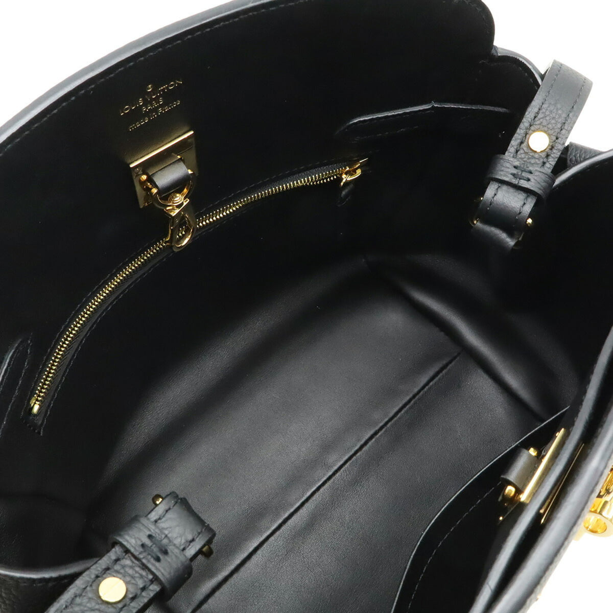 Louis Vuitton Black Noir Leather Handbag Shoulder Bag (Pre-Owned)