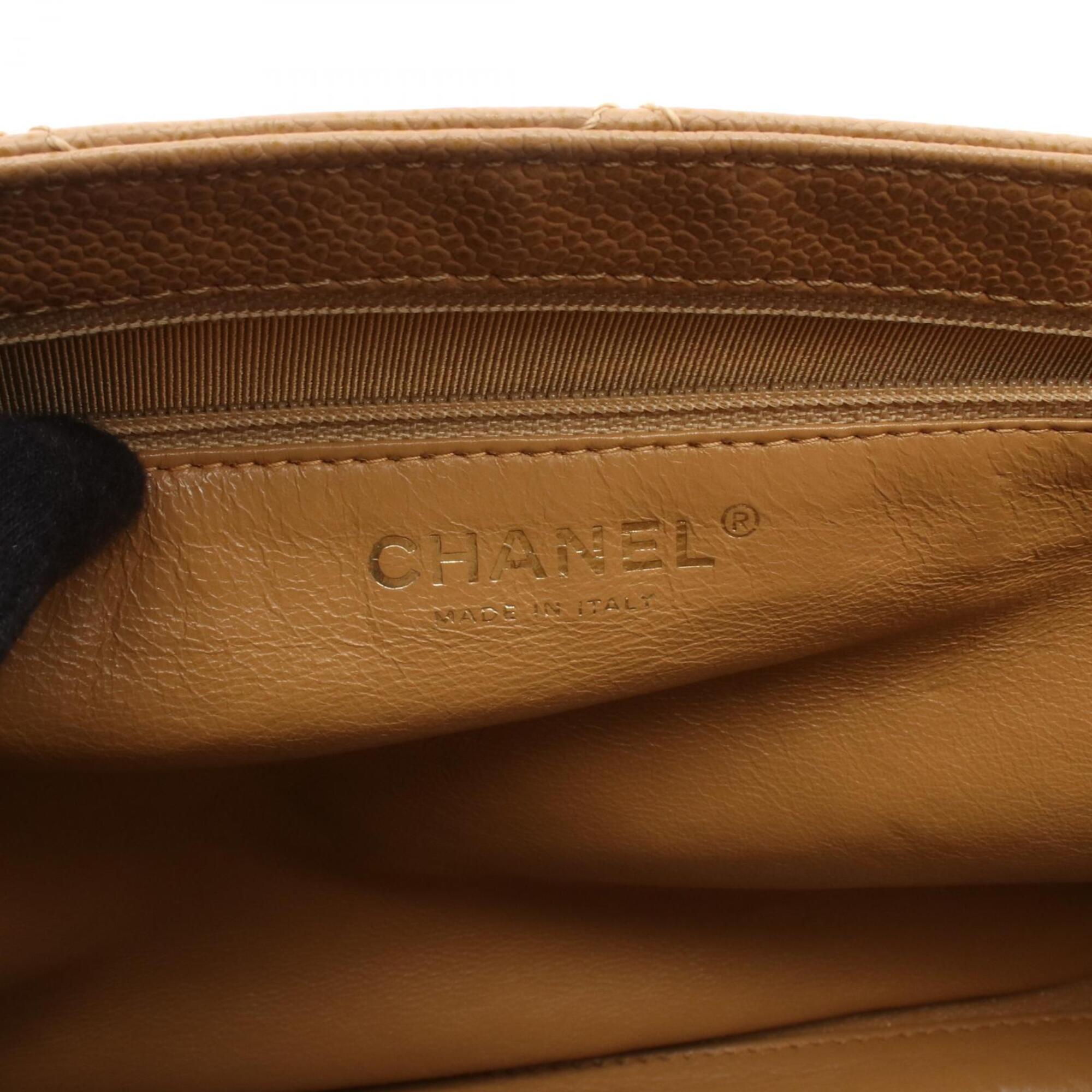 Chanel Beige Leather Handbag (Pre-Owned)