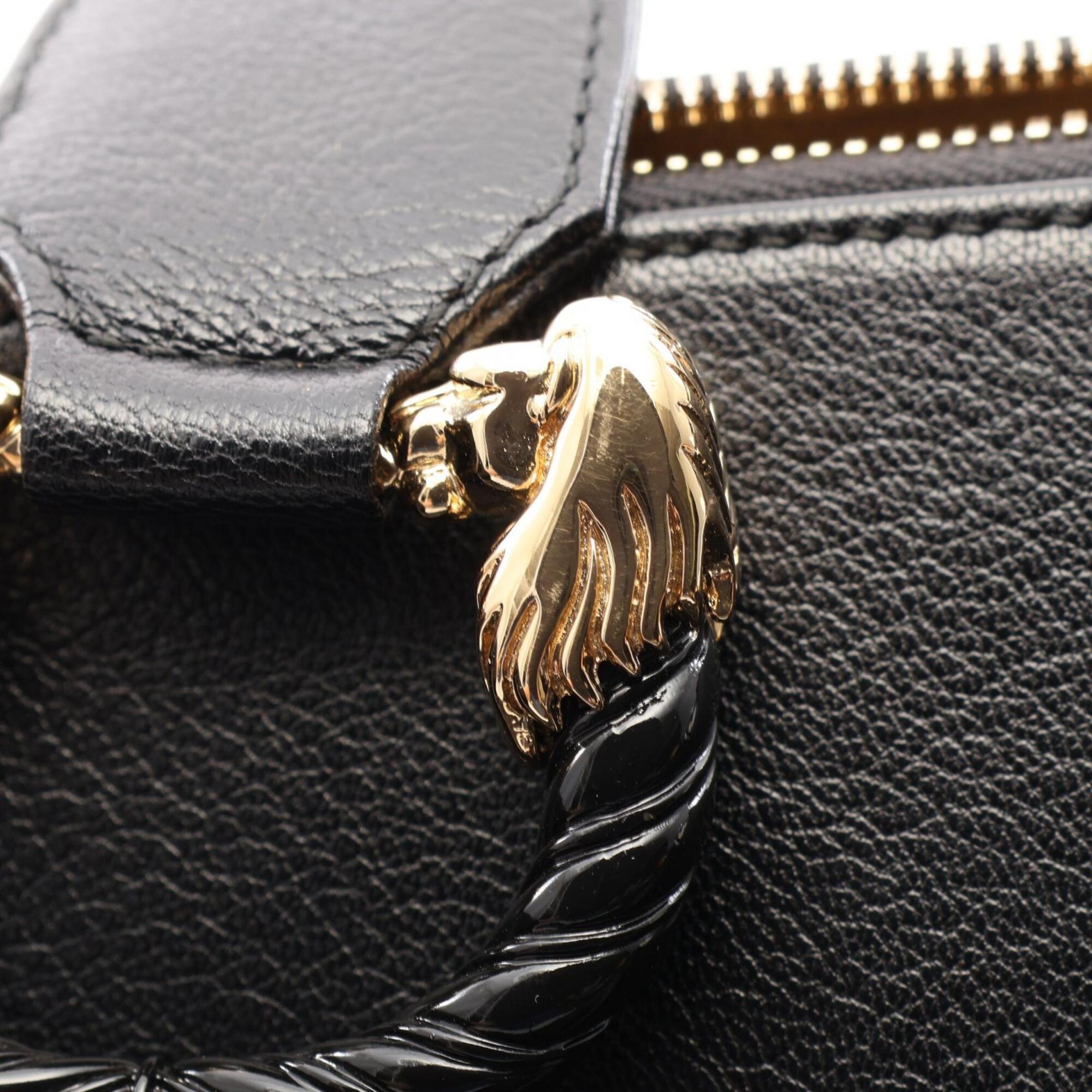 Bvlgari Leoni Black Leather Handbag (Pre-Owned)