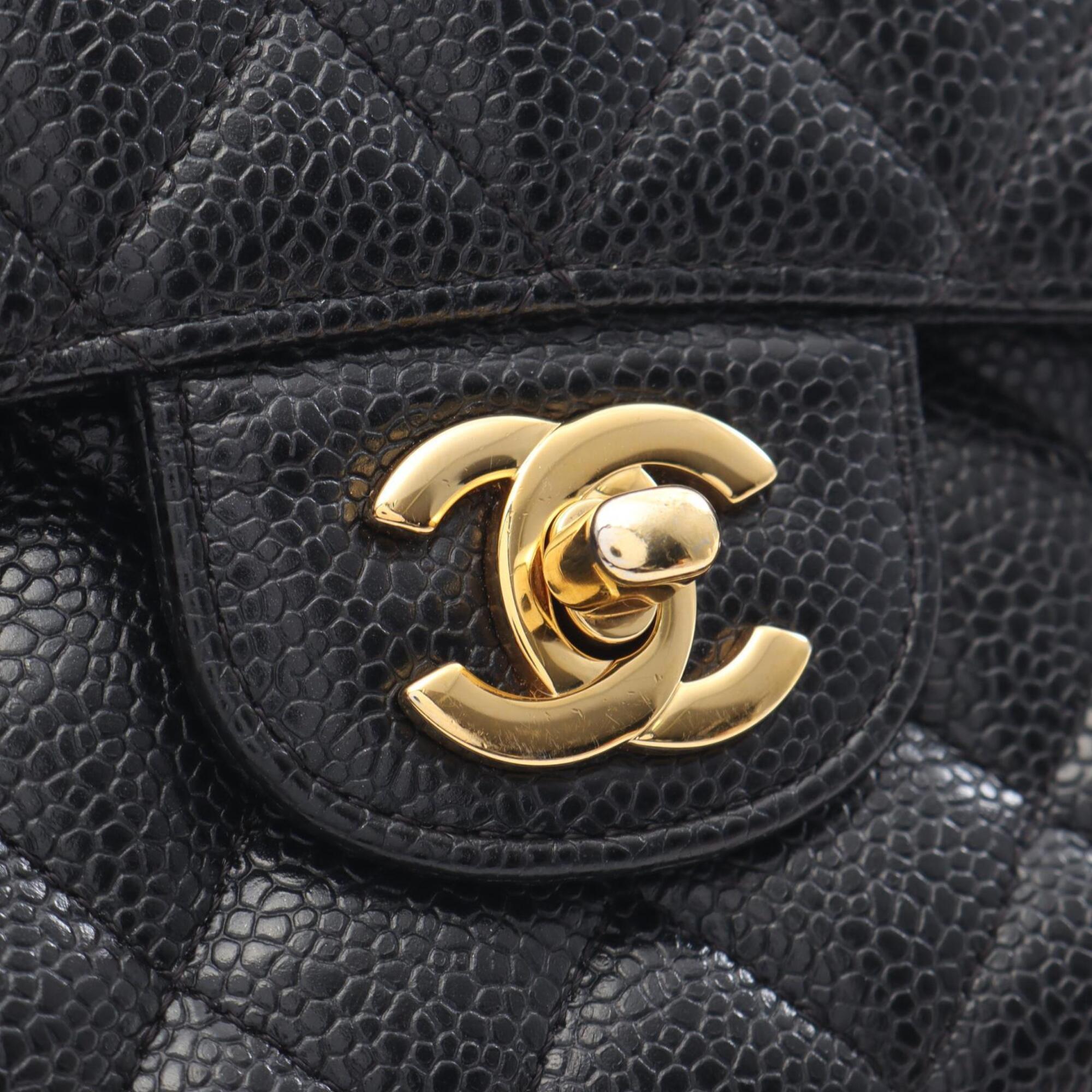 Chanel Black Grained Calfskin Handbag Shoulder Bag (Pre-Owned)