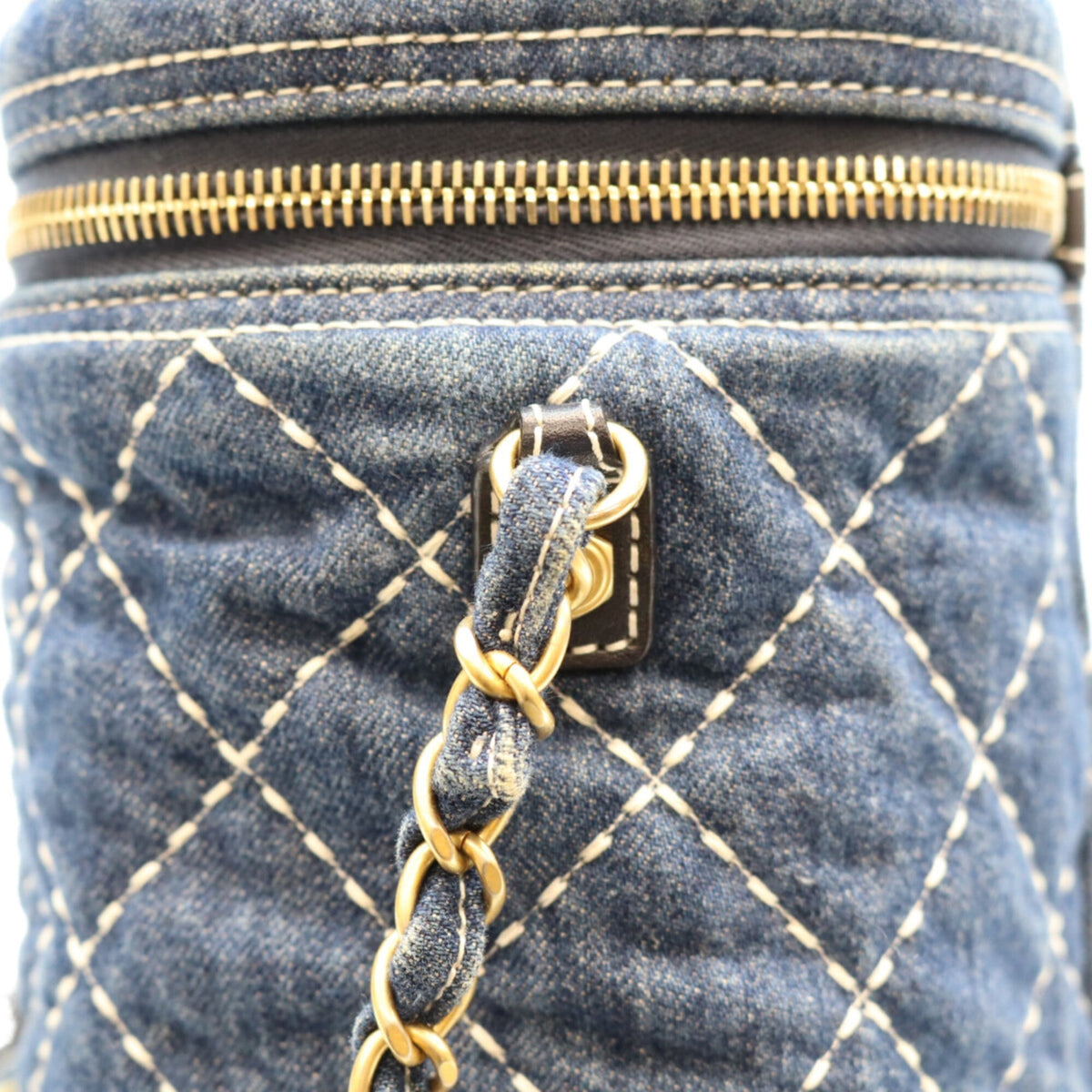 Chanel Gold Denim Shoulder Bag (Pre-Owned)