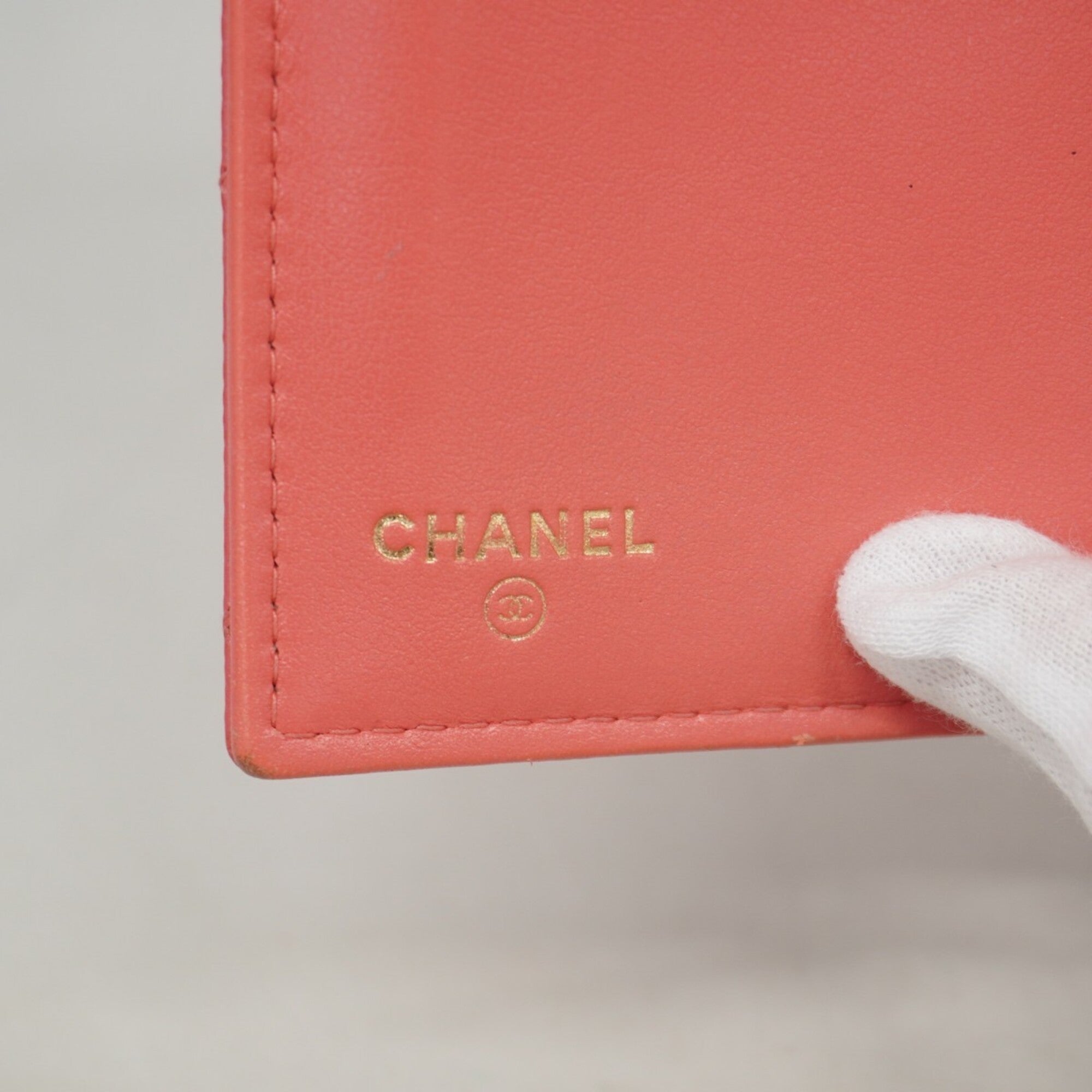 Chanel Pink Grained Calfskin Wallet (Tri-Fold) (Pre-Owned)
