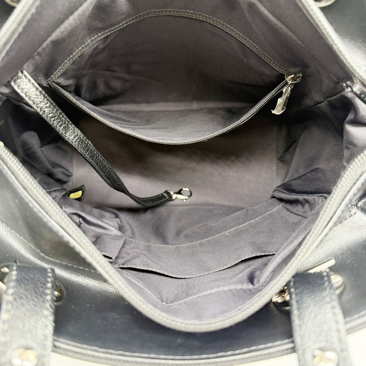 Chanel Black Coated Canvas Leather Tote Bag (Pre-Owned)