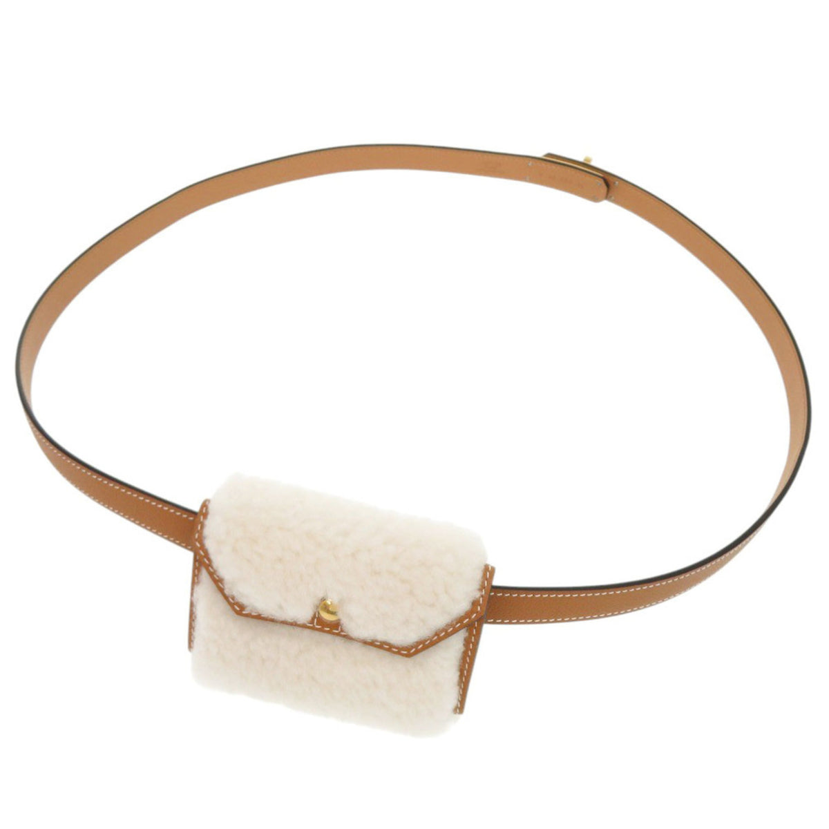 Hermes Brown Wool Epsom Leather Fanny Pack (Pre-Owned)