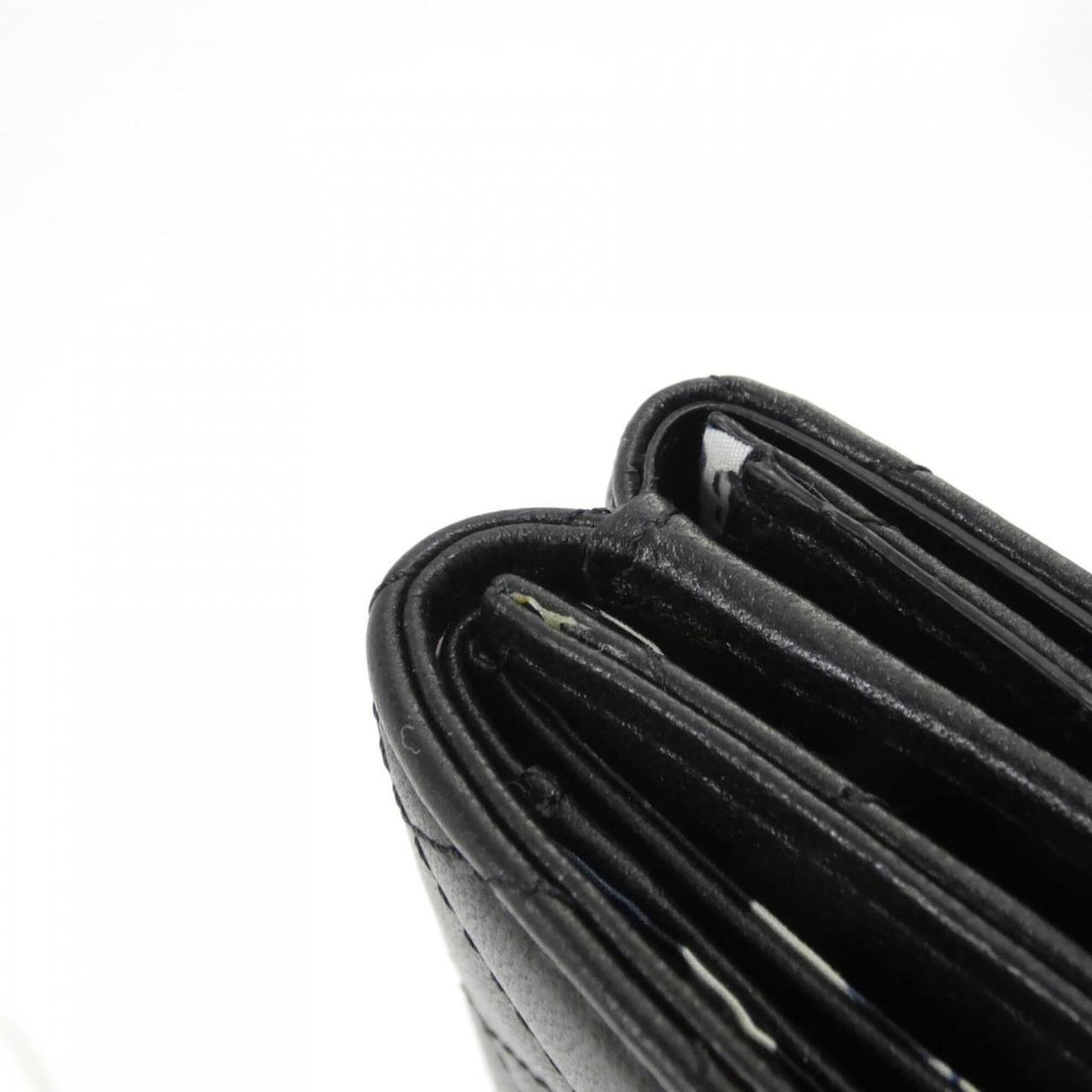 Chanel Black Leather Wallet (Tri-Fold) (Pre-Owned)