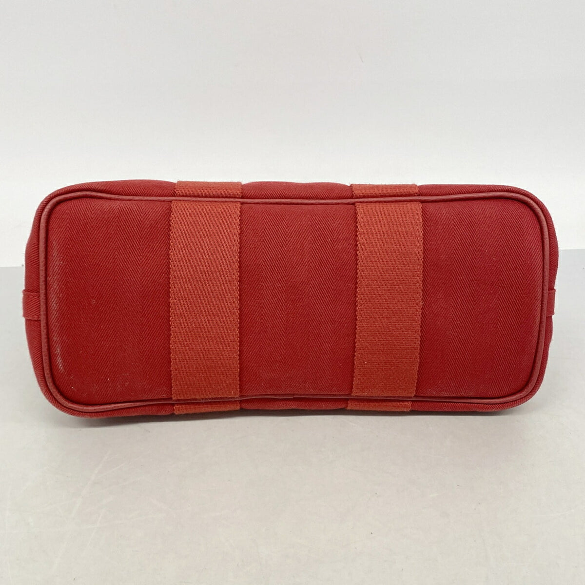 Hermes Red Color Toile Chevron Tote Bag (Pre-Owned)